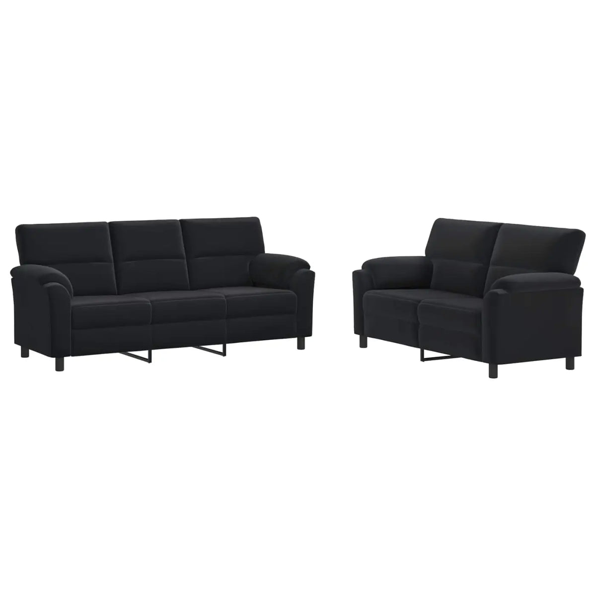 Ensemble de Canapés 2 pcs Noir Velours - XIOS