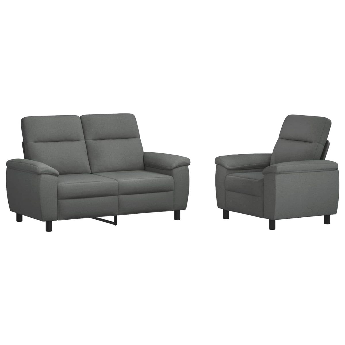 Ensemble de Canapés 2 pcs Gris foncé Tissu
