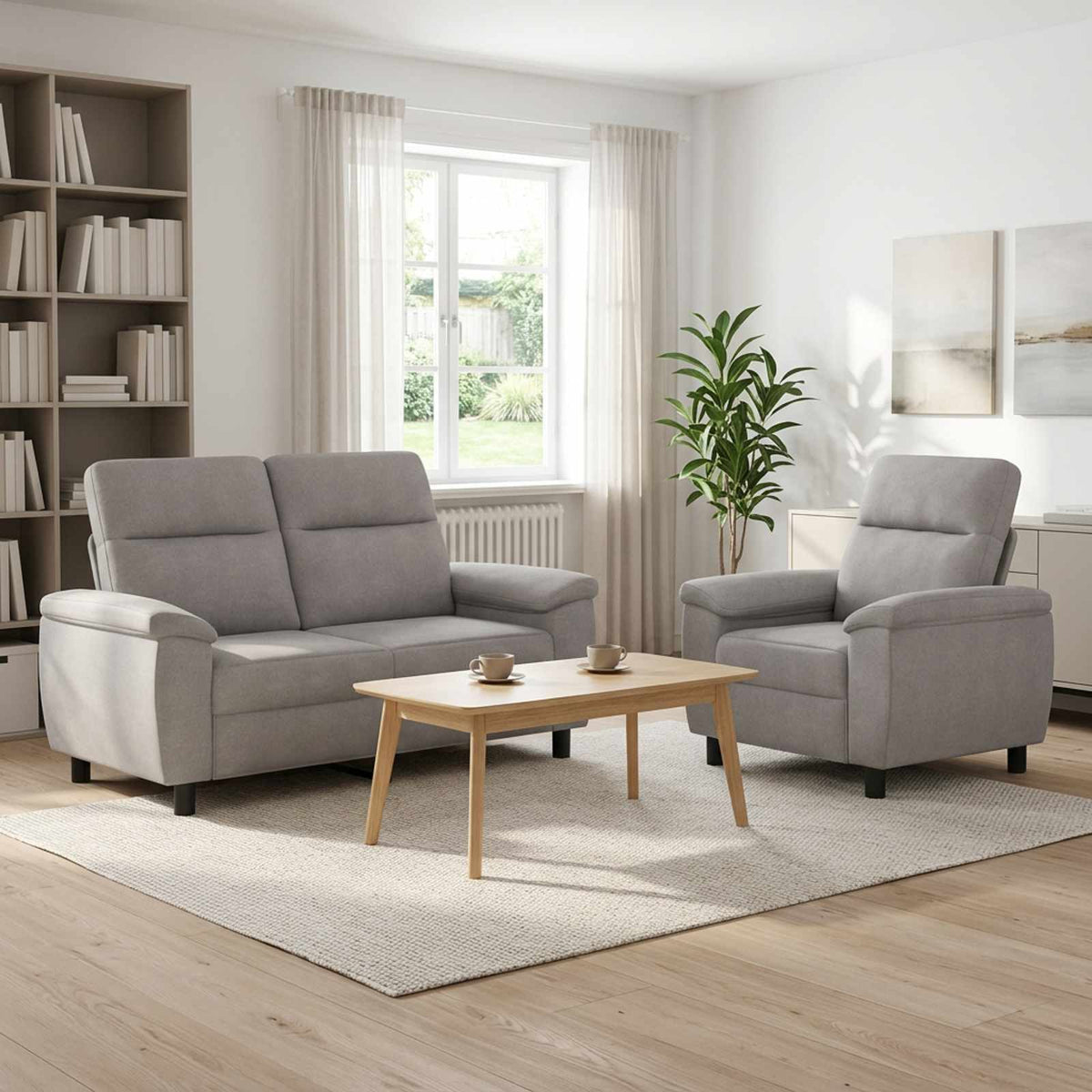 Ensemble de Canapés 2 pcs Gris nuage Tissu
