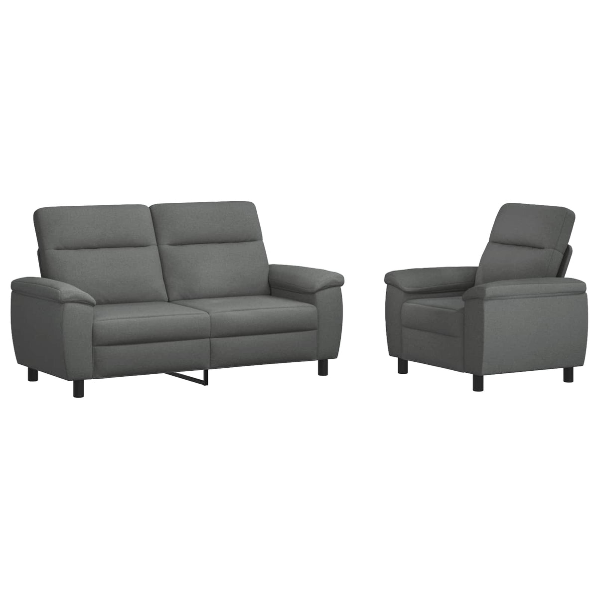Ensemble de Canapés 2 pcs Gris foncé Tissu