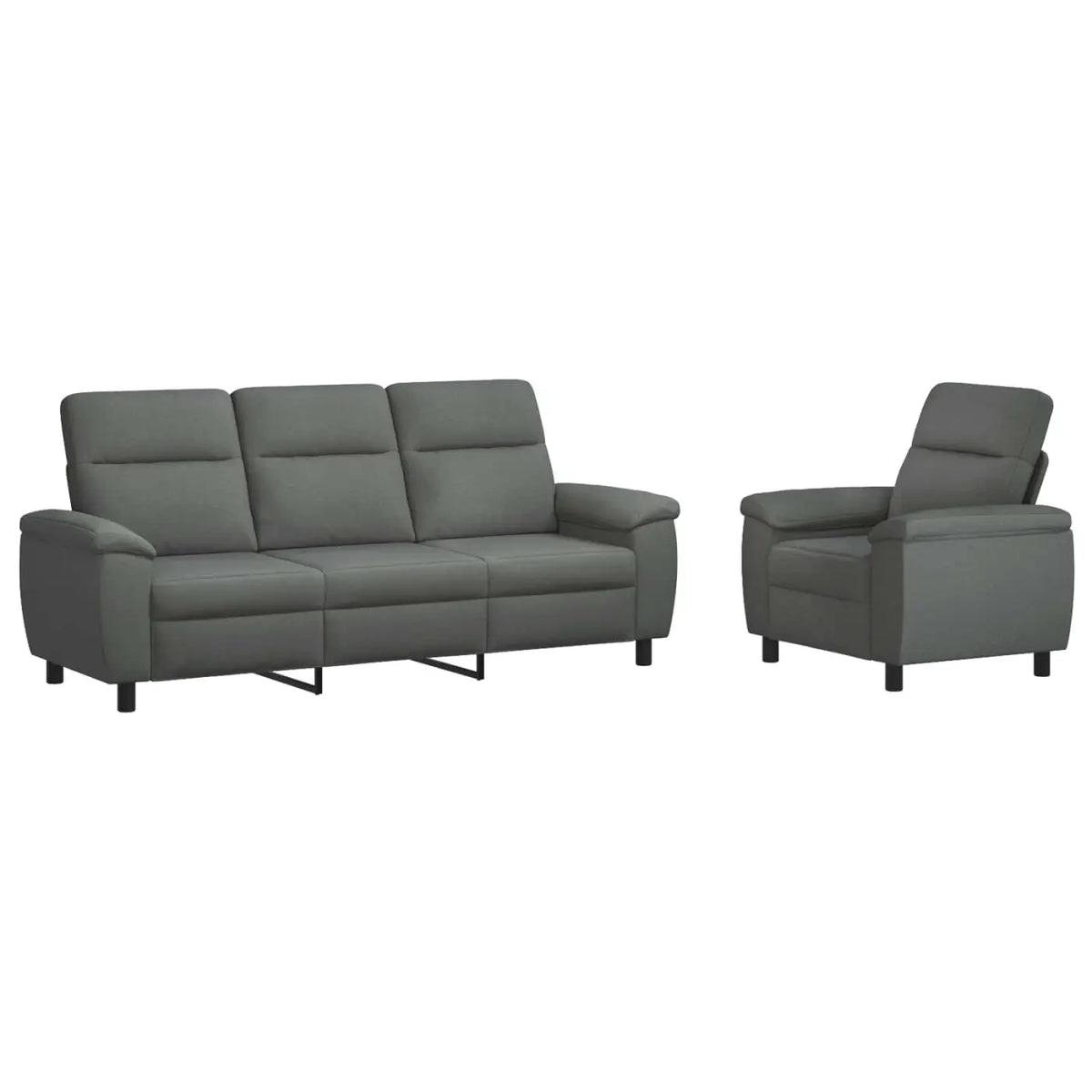Ensemble de Canapés 2 pcs Gris foncé Tissu - XIOS