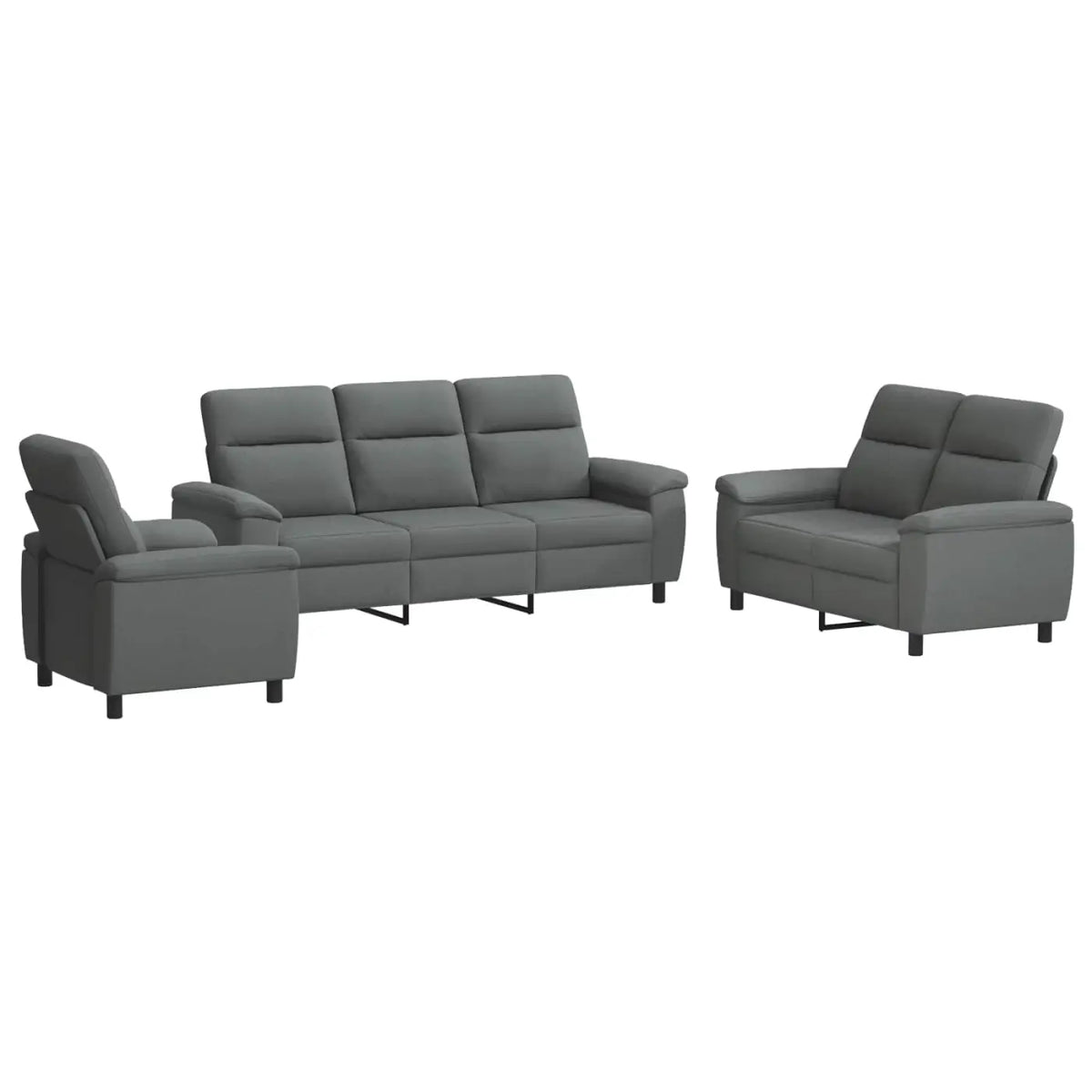 Ensemble de Canapés 3 pcs Gris foncé Tissu - XIOS