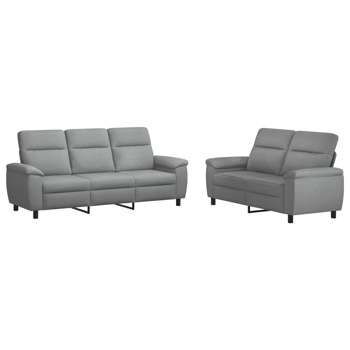 Ensemble de Canapés 2 pcs Gris clair Tissu