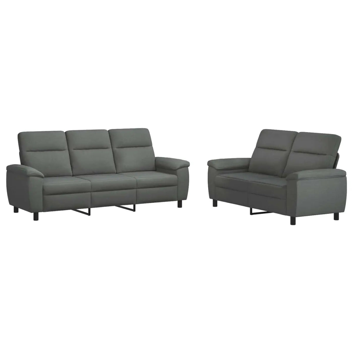 Ensemble de Canapés 2 pcs Gris foncé Tissu - XIOS