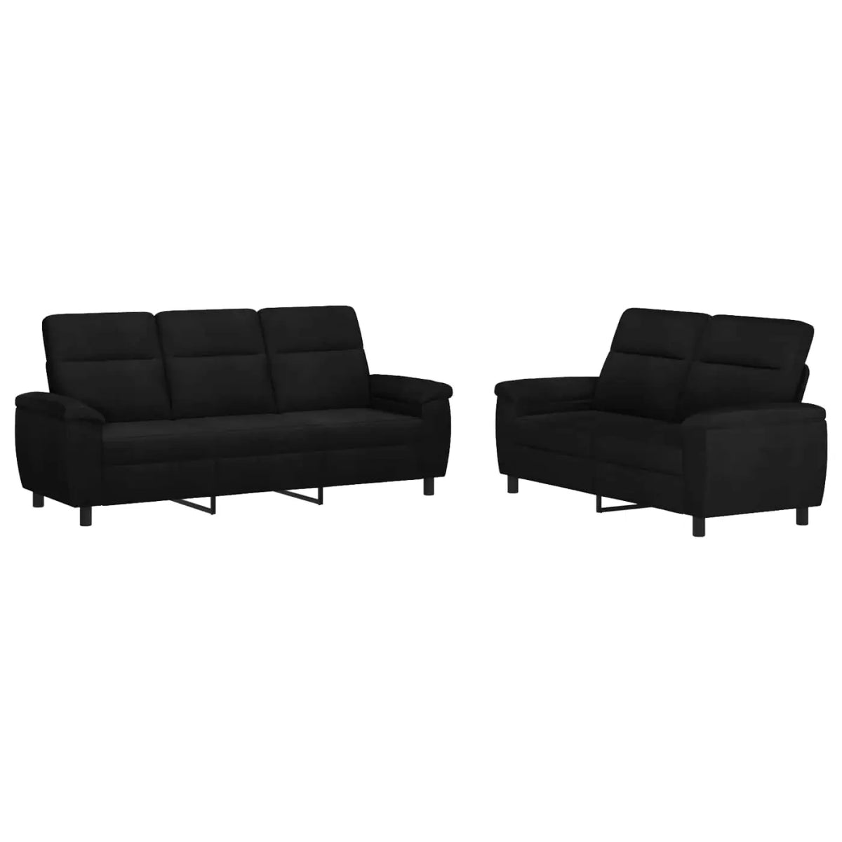 Ensemble de Canapés 2 pcs Noir Tissu - XIOS