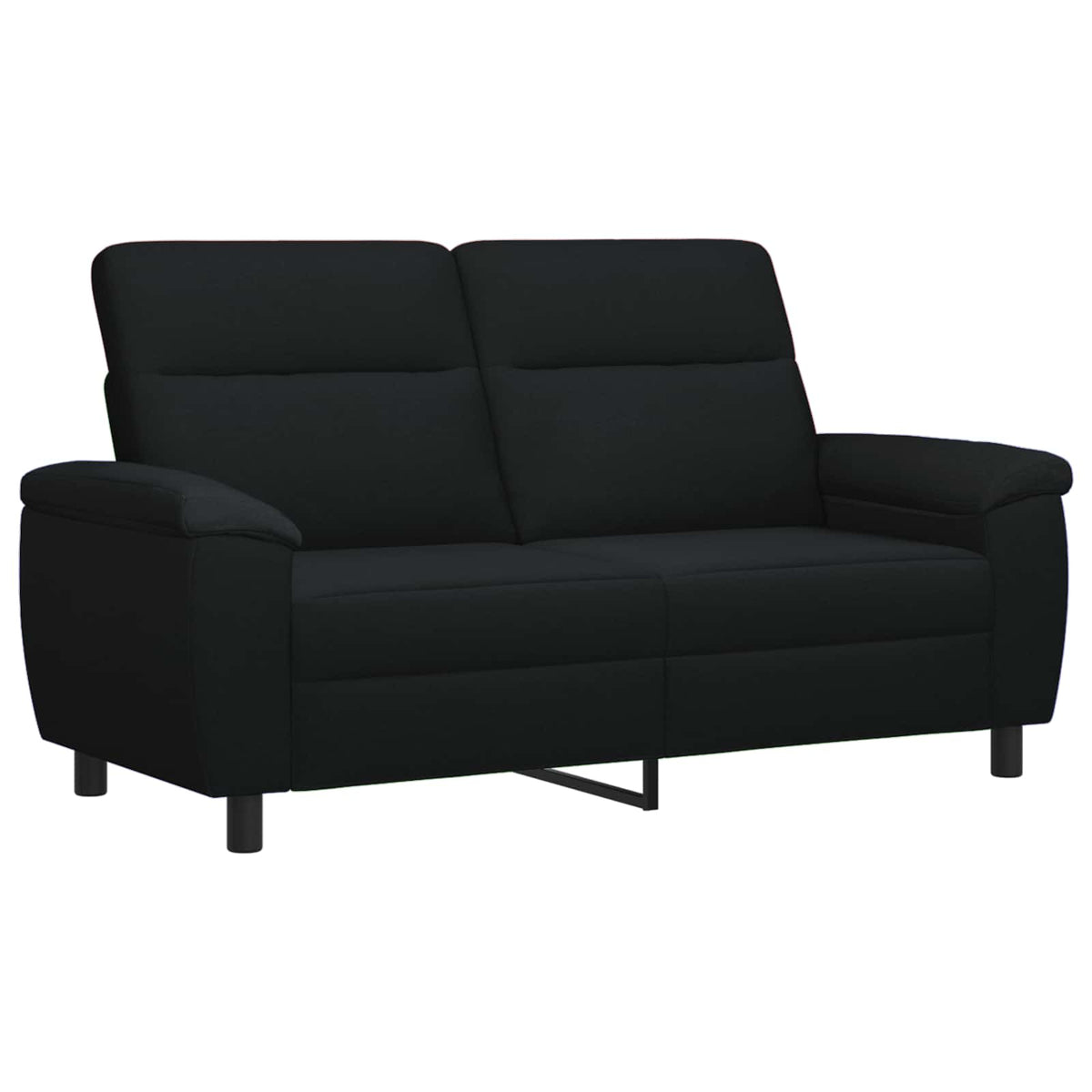 Ensemble de Canapés 2 pcs Noir Tissu