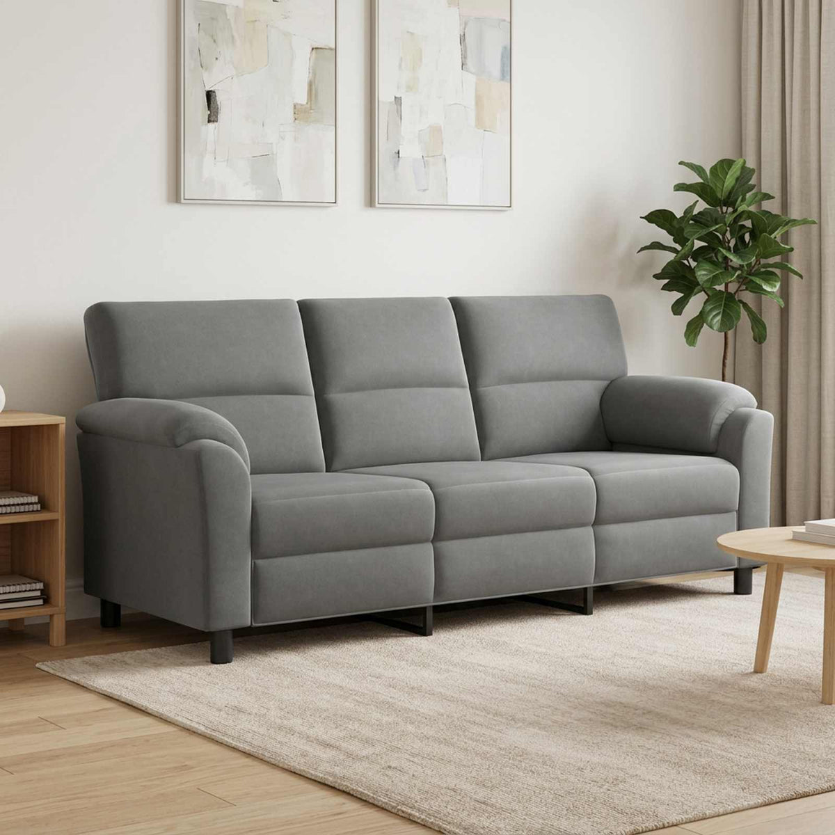Canapé Gris foncé 214 x 85 x 93 cm Velours