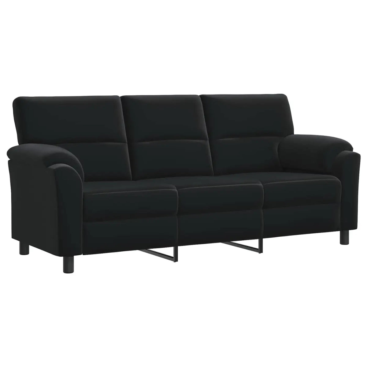 Canapé Noir 214 x 85 x 93 cm Velours - XIOS