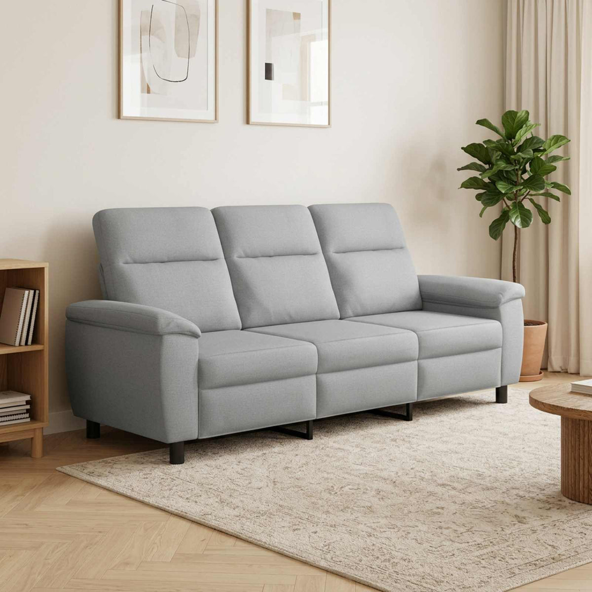 Canapé Gris clair 214 x 90 x 95 cm Tissu