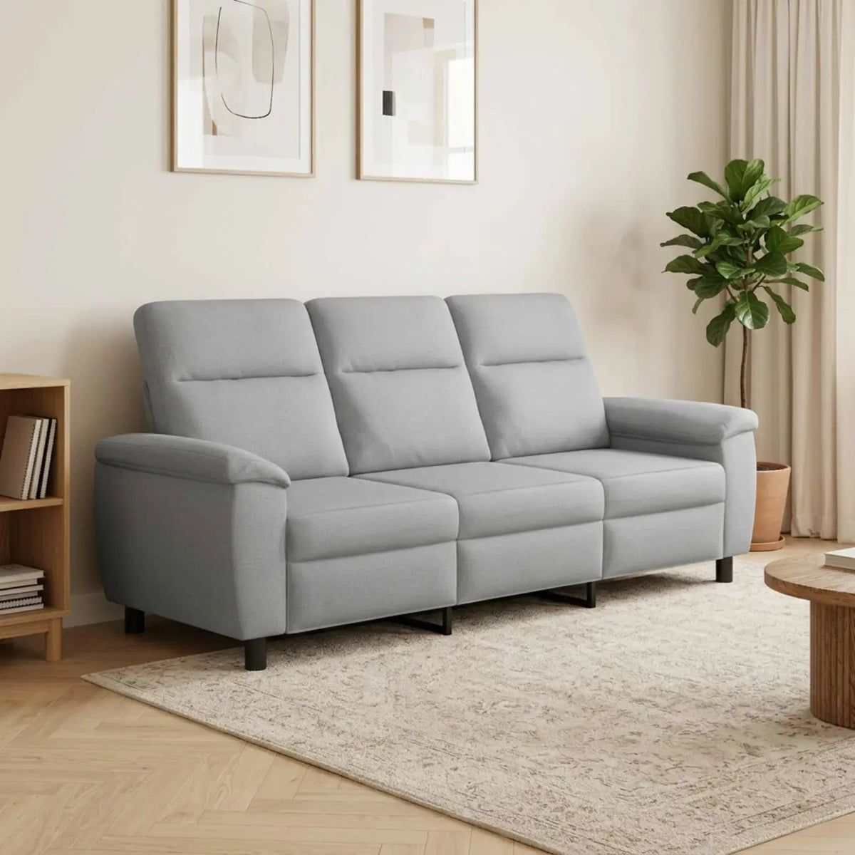 Canapé Gris clair 214 x 90 x 95 cm Tissu - XIOS