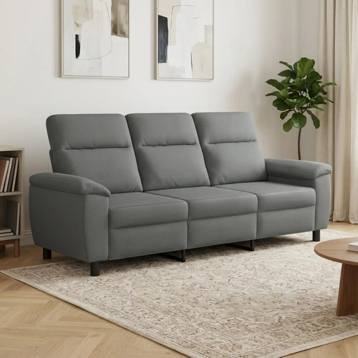Canapé Gris foncé 214 x 90 x 95 cm Tissu - XIOS