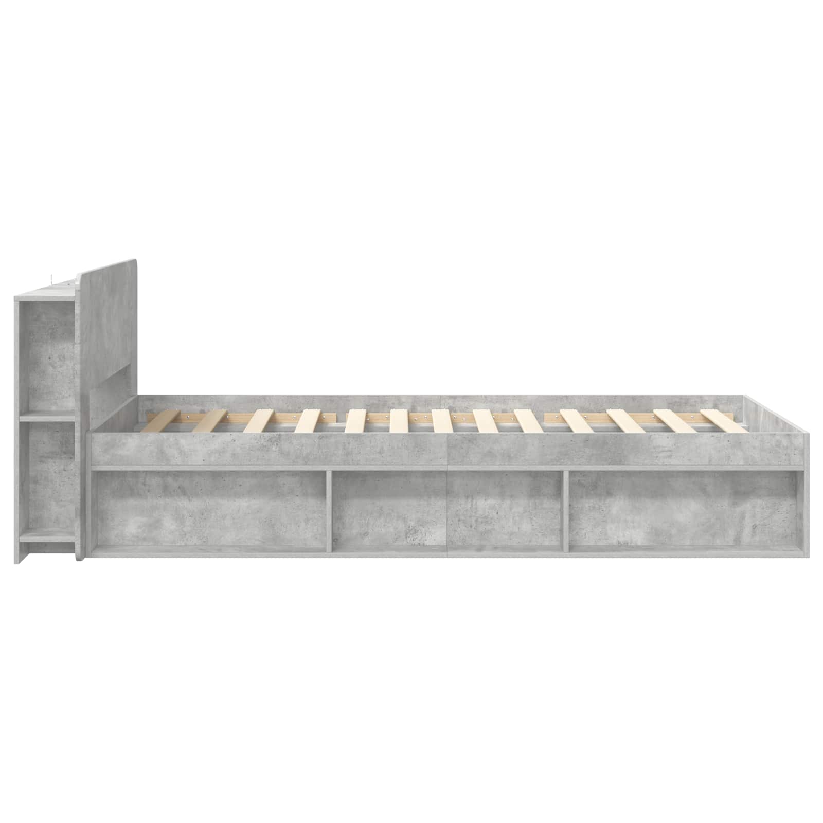 Cadre de lit avec rangement Gris béton 80 x 200 cm - XIOS