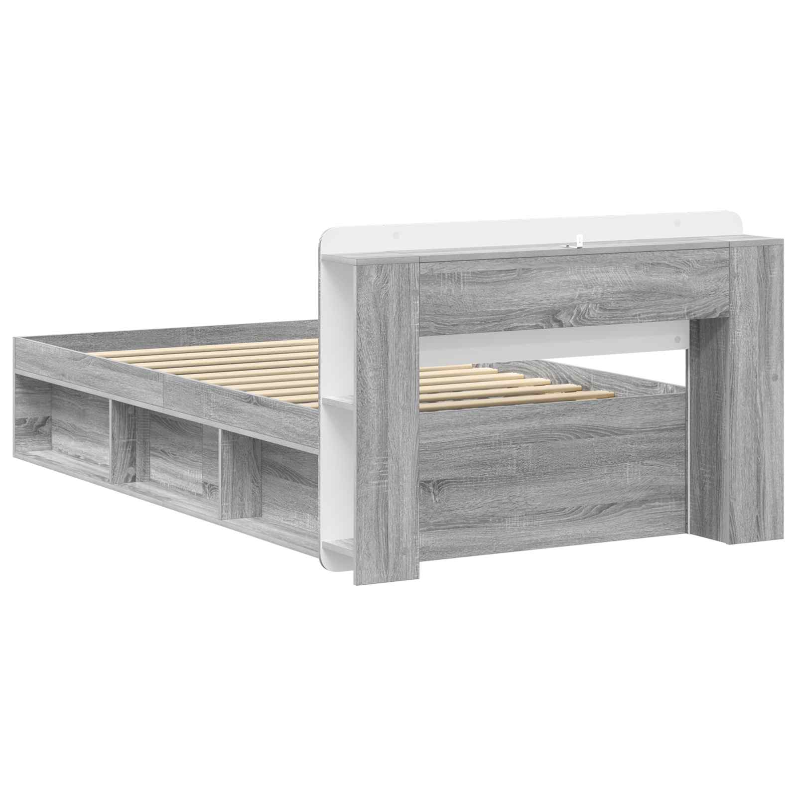 Cadre de lit avec rangement Sonoma gris 80 x 200 cm - XIOS