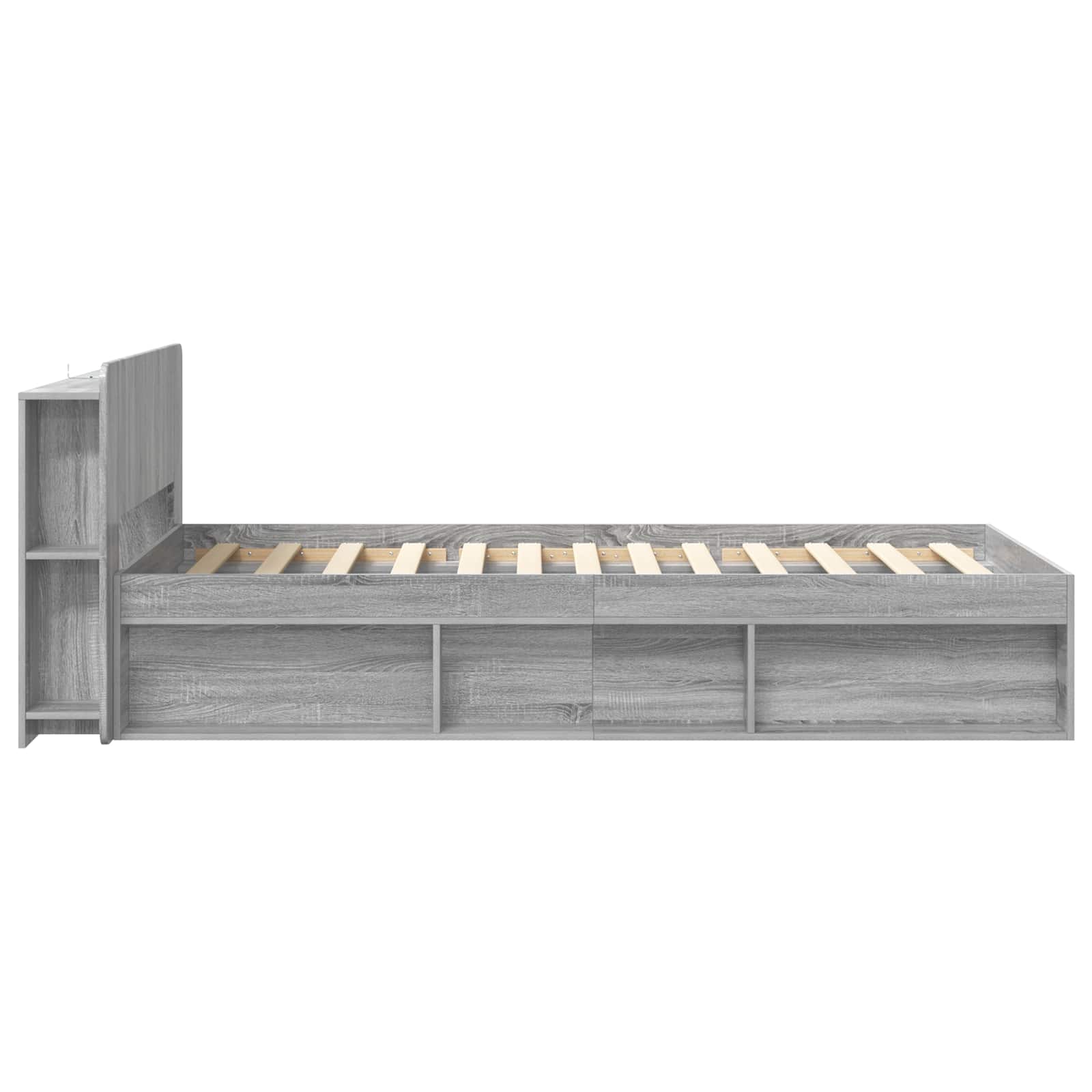 Cadre de lit avec rangement Sonoma gris 80 x 200 cm - XIOS
