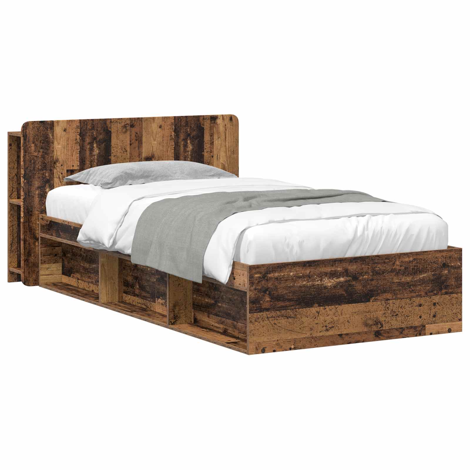 Cadre de lit avec rangement Bois ancien 80 x 200 cm