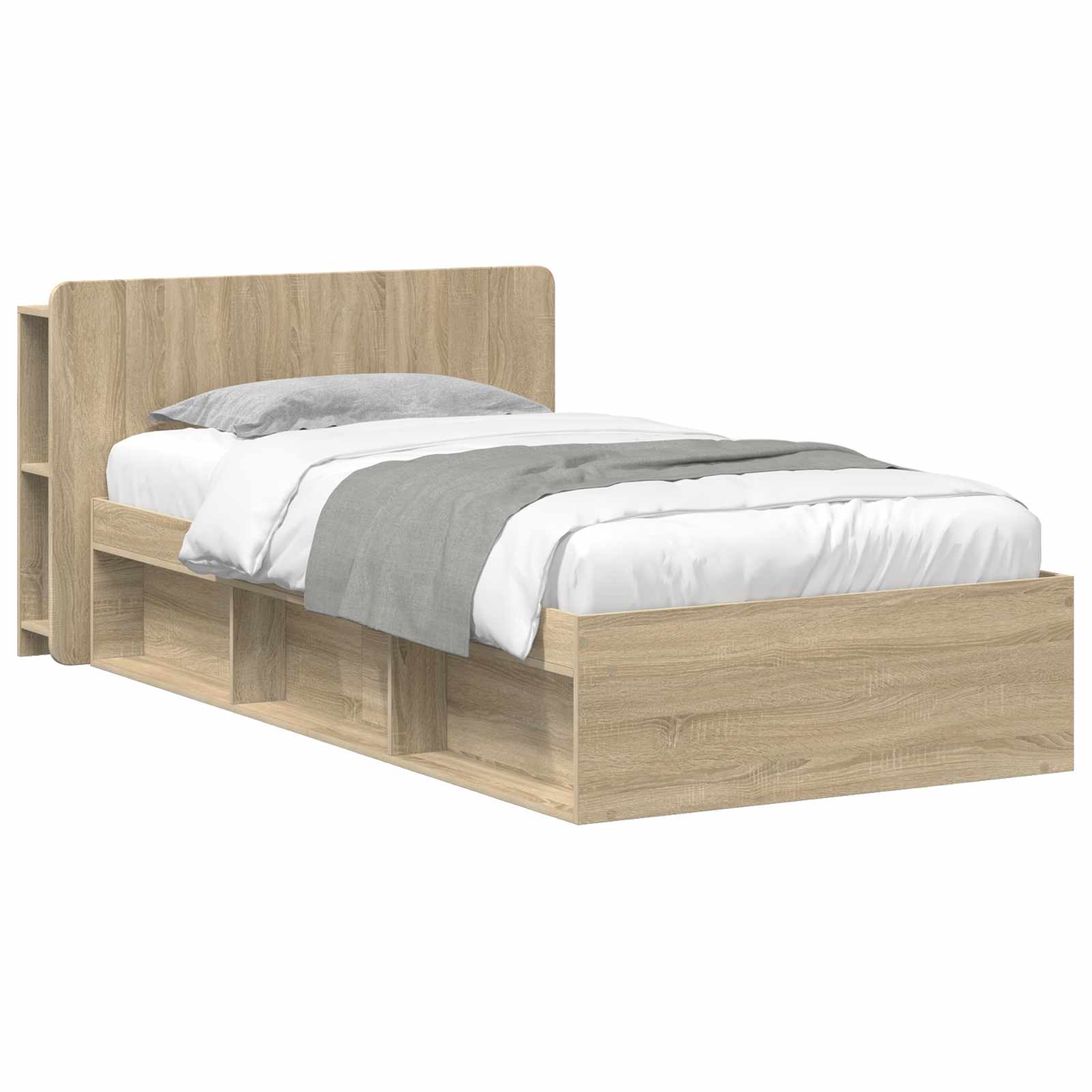 Cadre de lit avec rangement Chêne Sonoma 90 x 190 cm