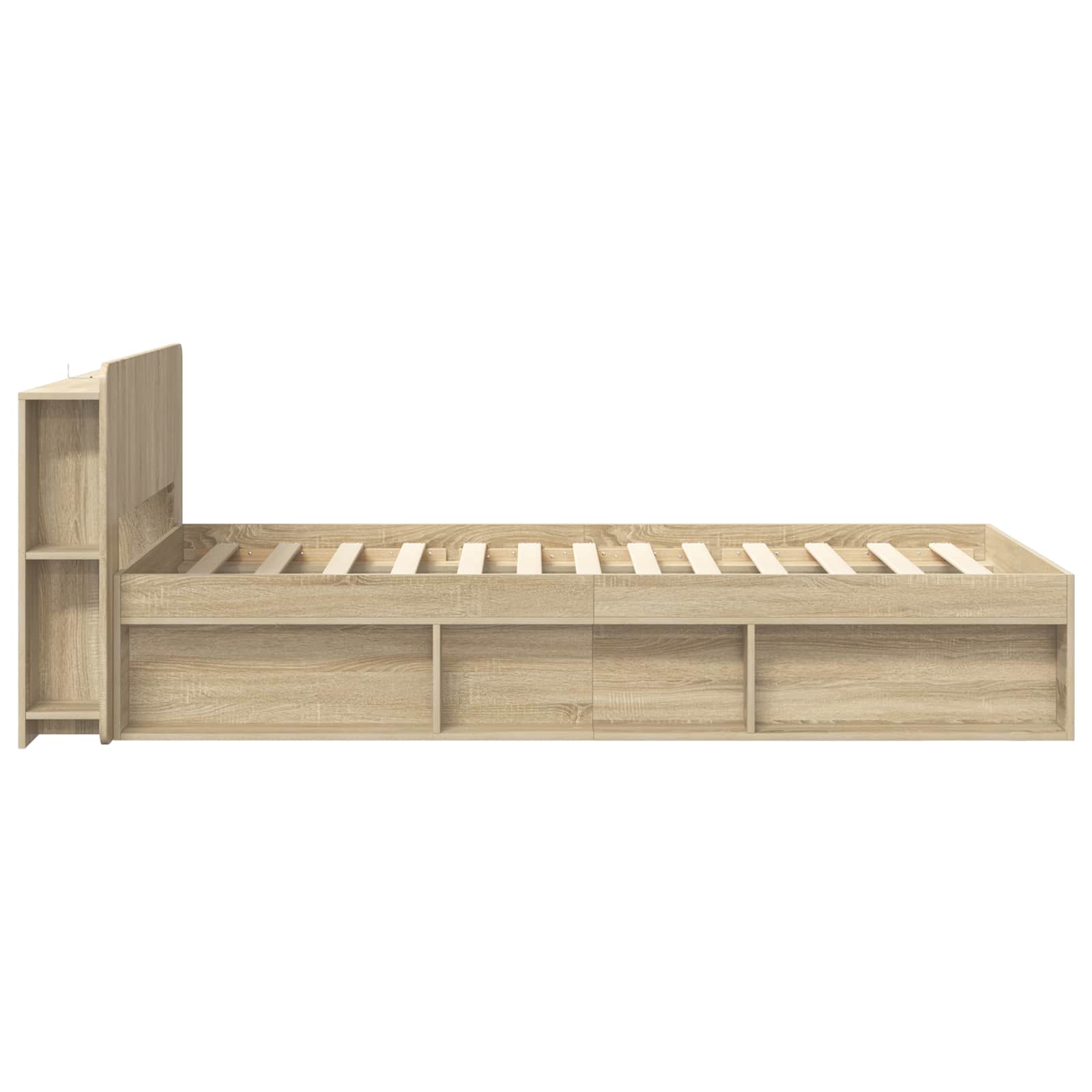 Cadre de lit avec rangement Chêne Sonoma 90 x 190 cm