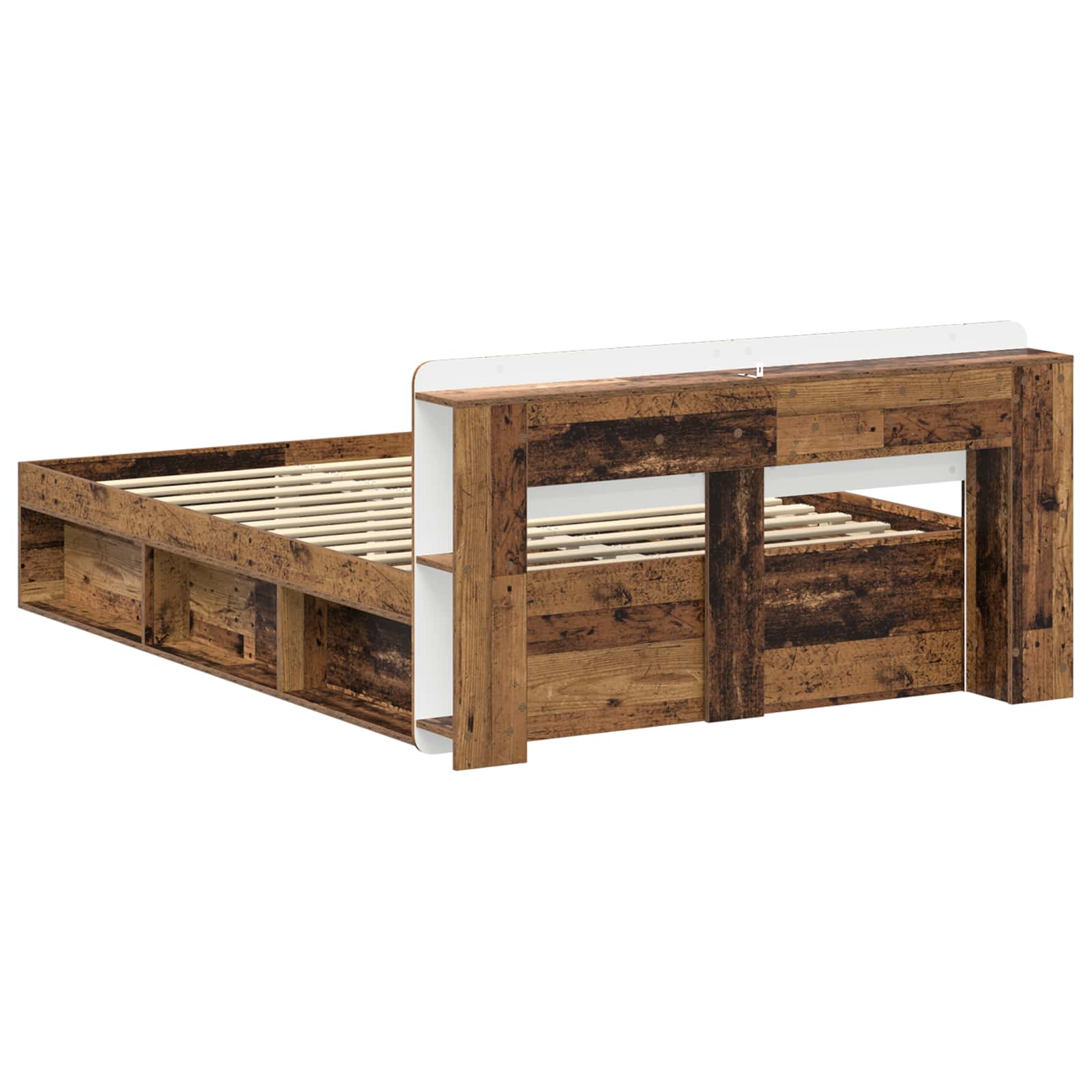 Cadre de lit avec rangement Bois ancien 140 x 190 cm - XIOS