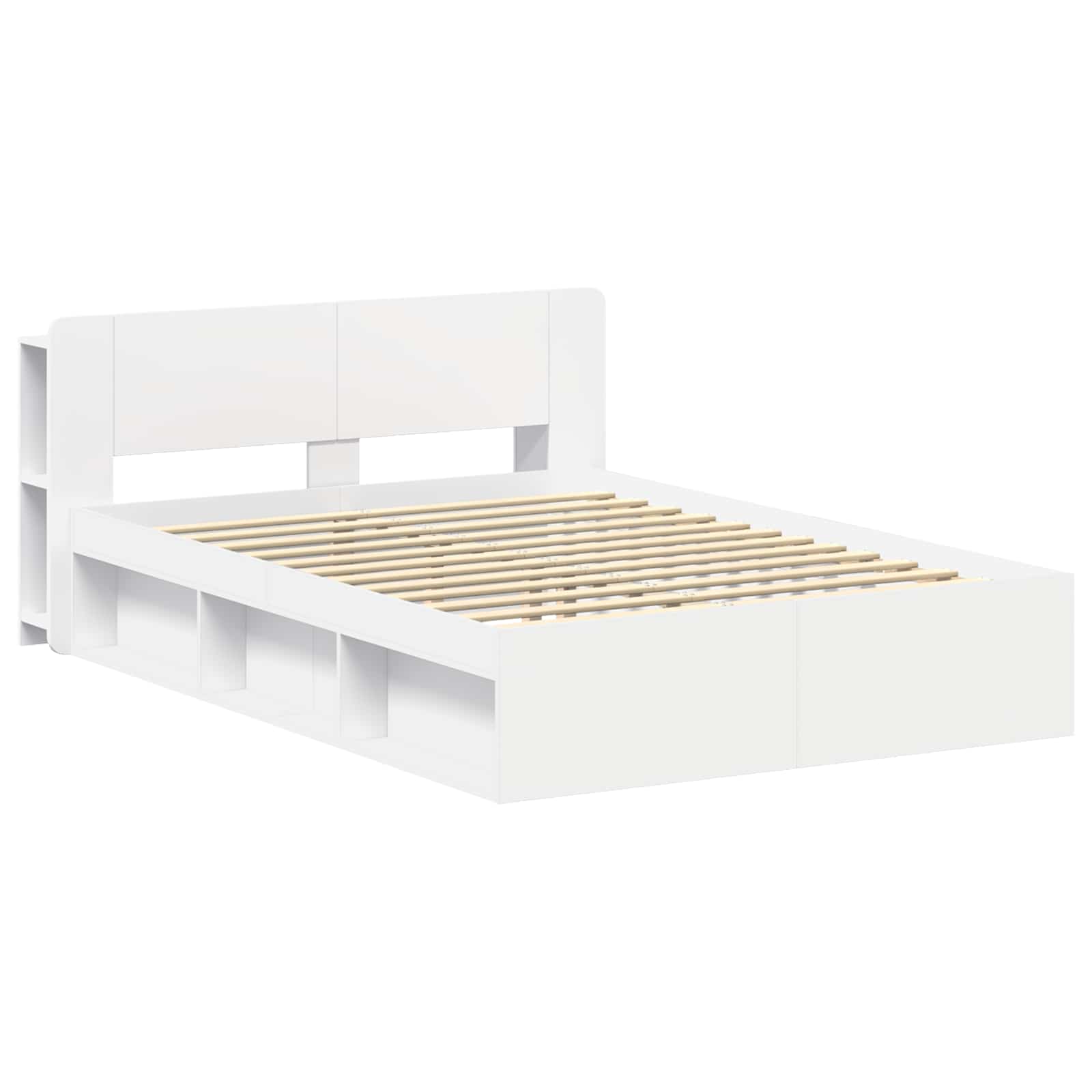 Cadre de lit avec rangement avec tête de lit Blanc 150 x 200 cm - XIOS