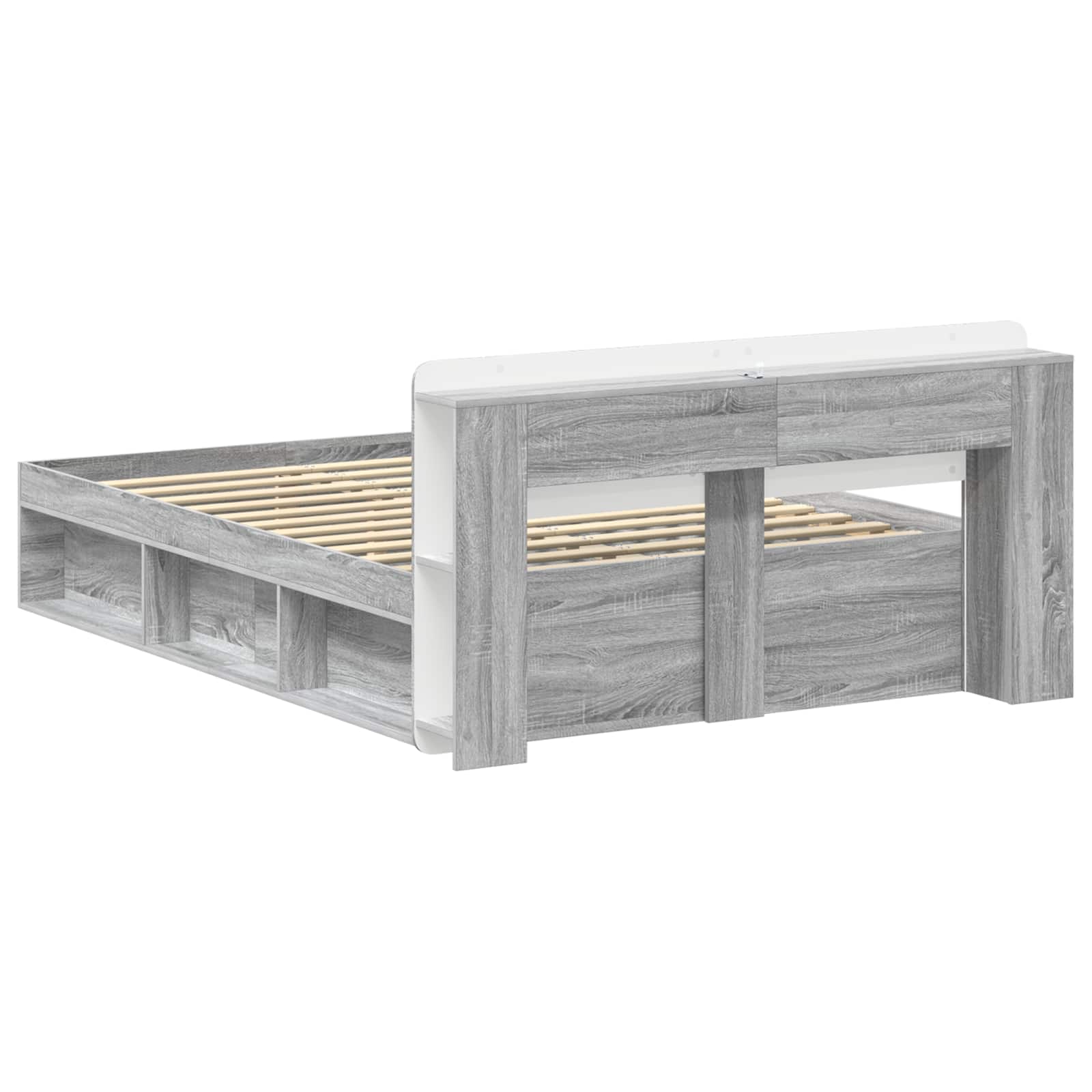 Cadre de lit avec rangement Sonoma gris 160 x 200 cm