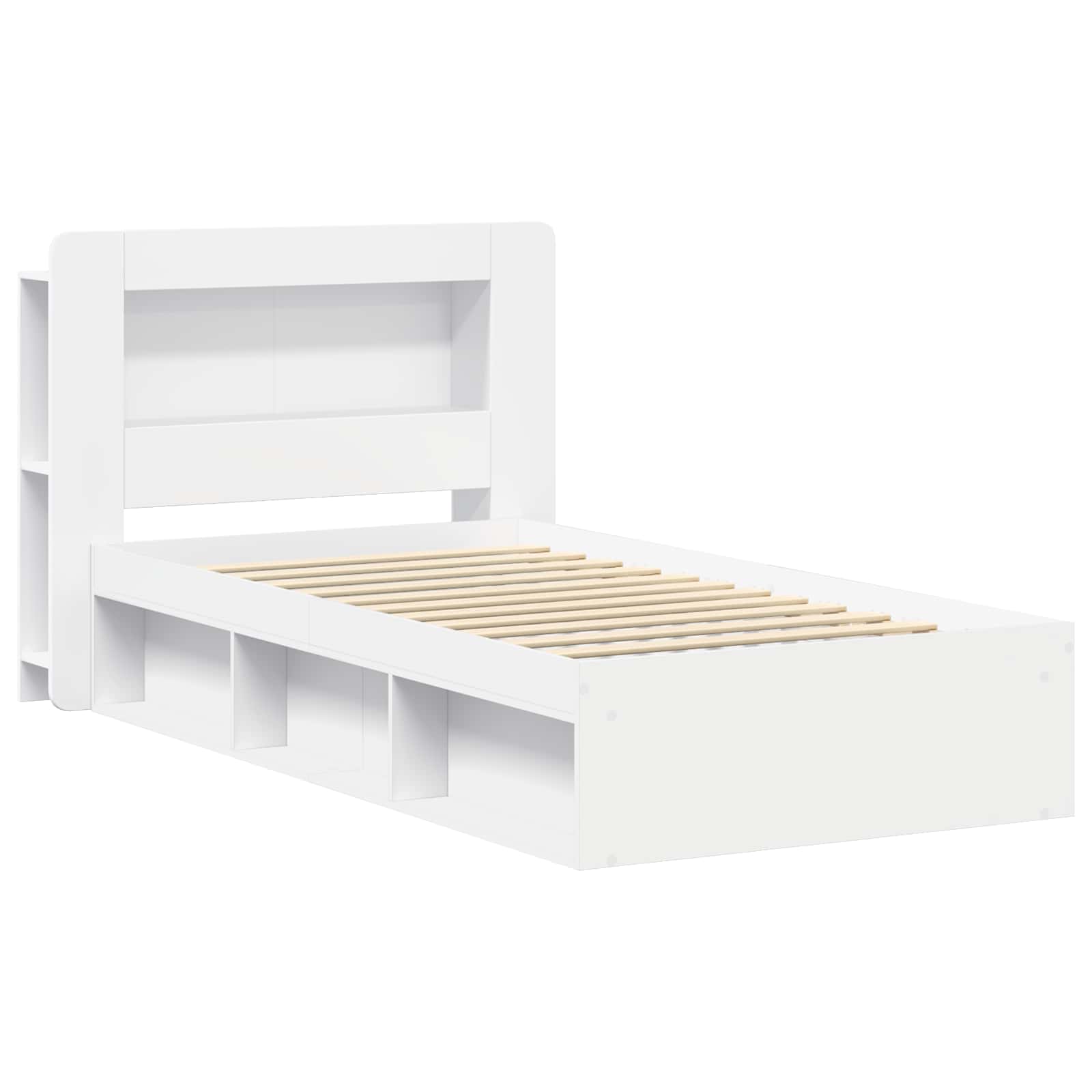 Cadre de lit avec rangement Blanc 90 x 190 cm Bois d'ingénierie