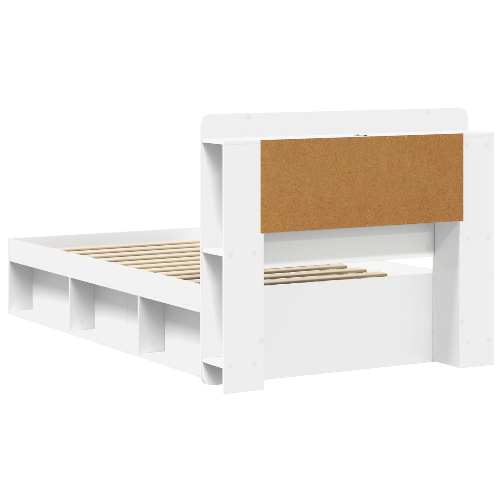 Cadre de lit avec rangement Blanc 90 x 190 cm Bois d'ingénierie