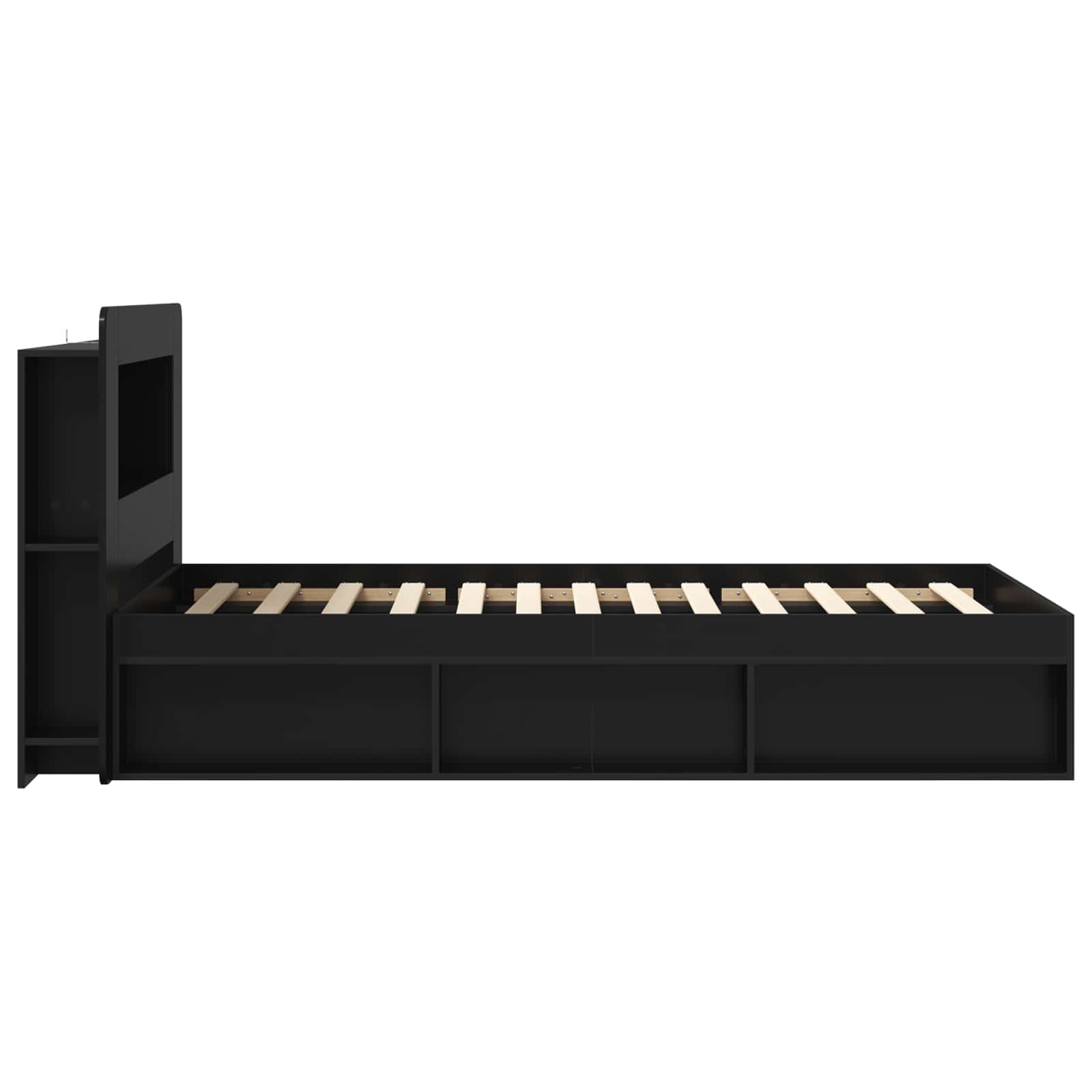 Cadre de lit avec rangement Noir 90 x 200 cm Bois d'ingénierie - XIOS