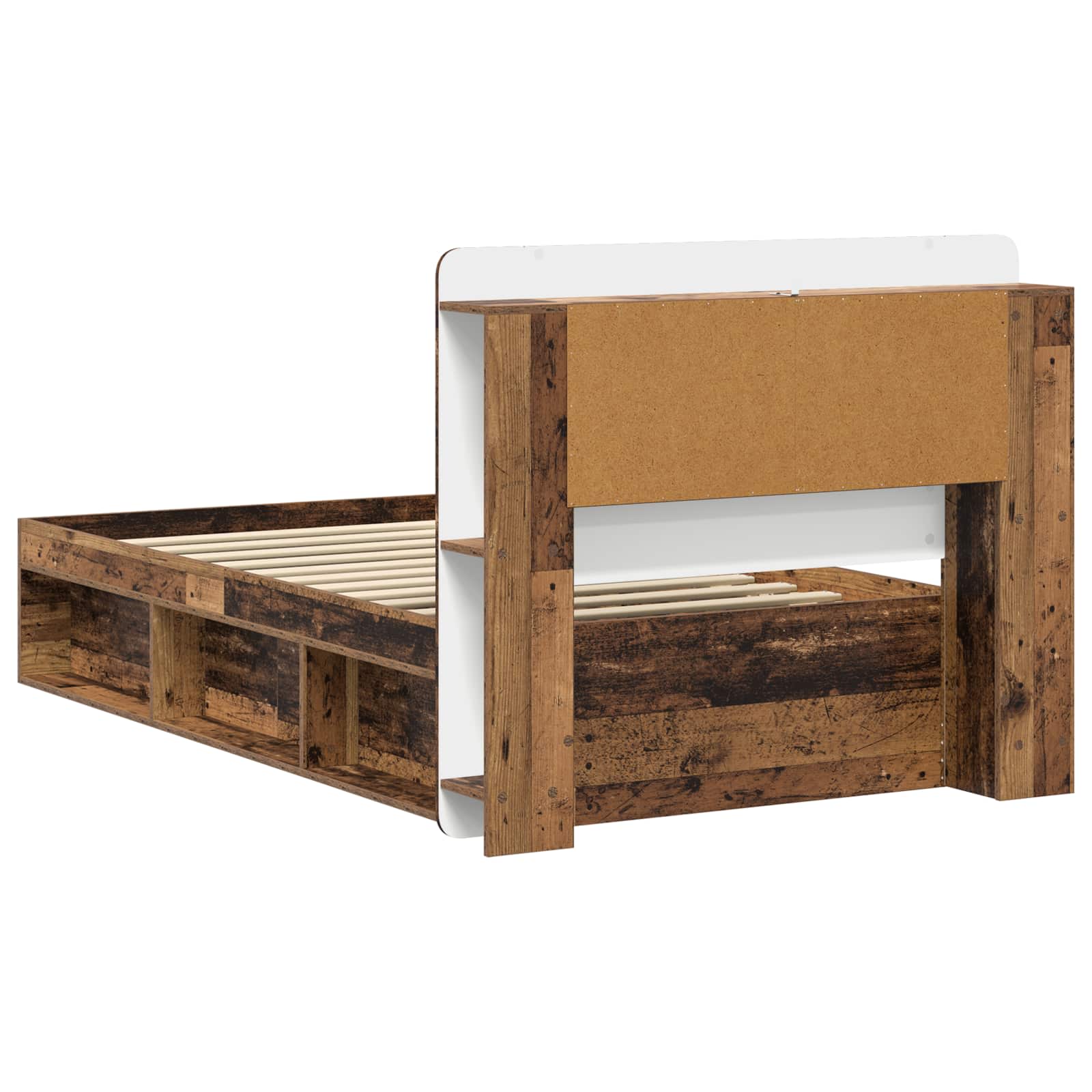 Cadre de lit avec rangement Bois ancien 90 x 200 cm - XIOS