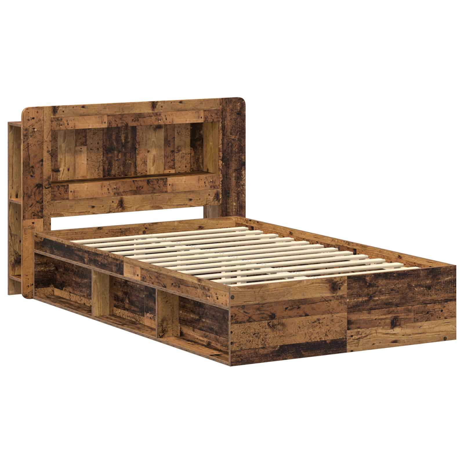 Cadre de lit avec rangement Bois ancien 120 x 200 cm - XIOS