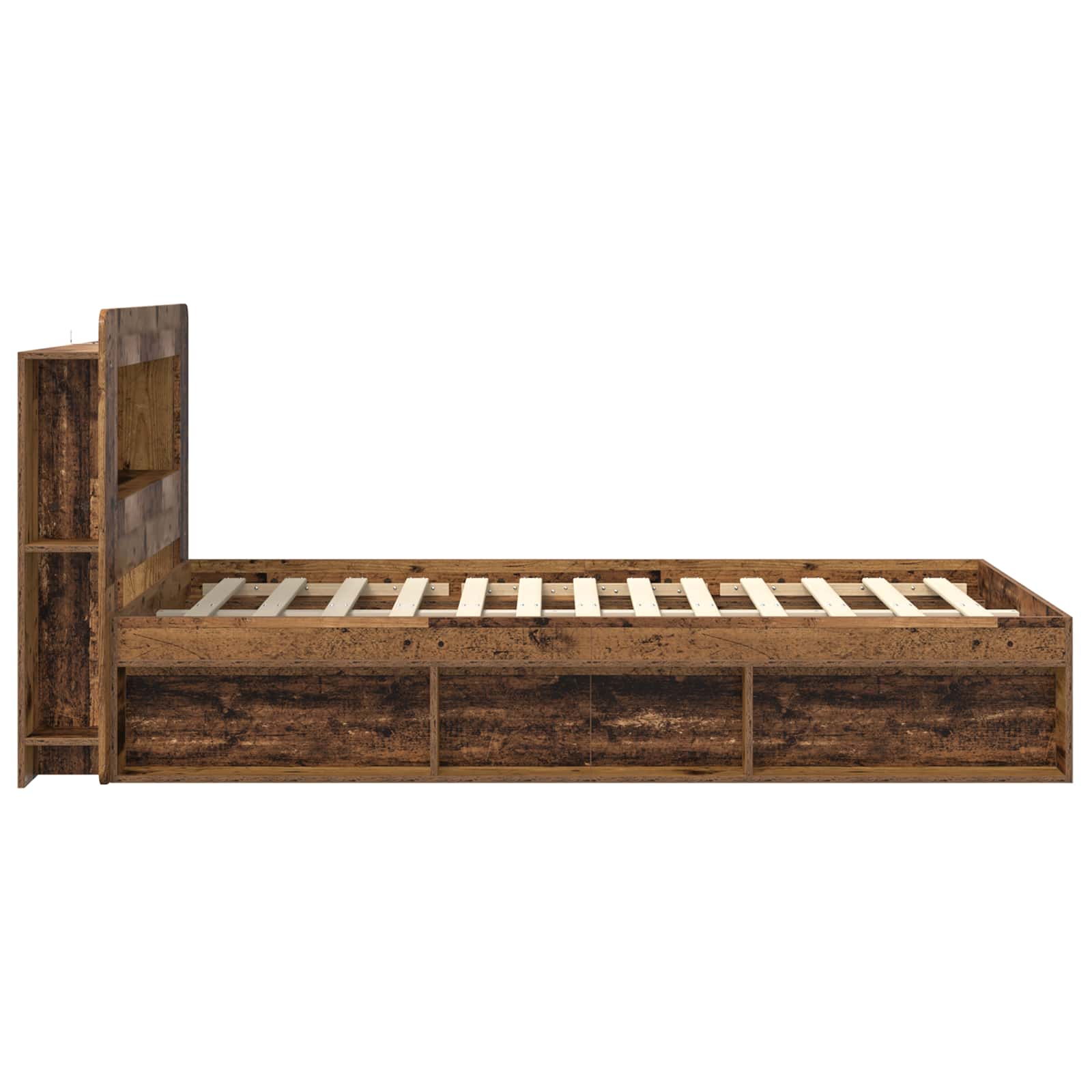Cadre de lit avec rangement Bois ancien 120 x 200 cm - XIOS