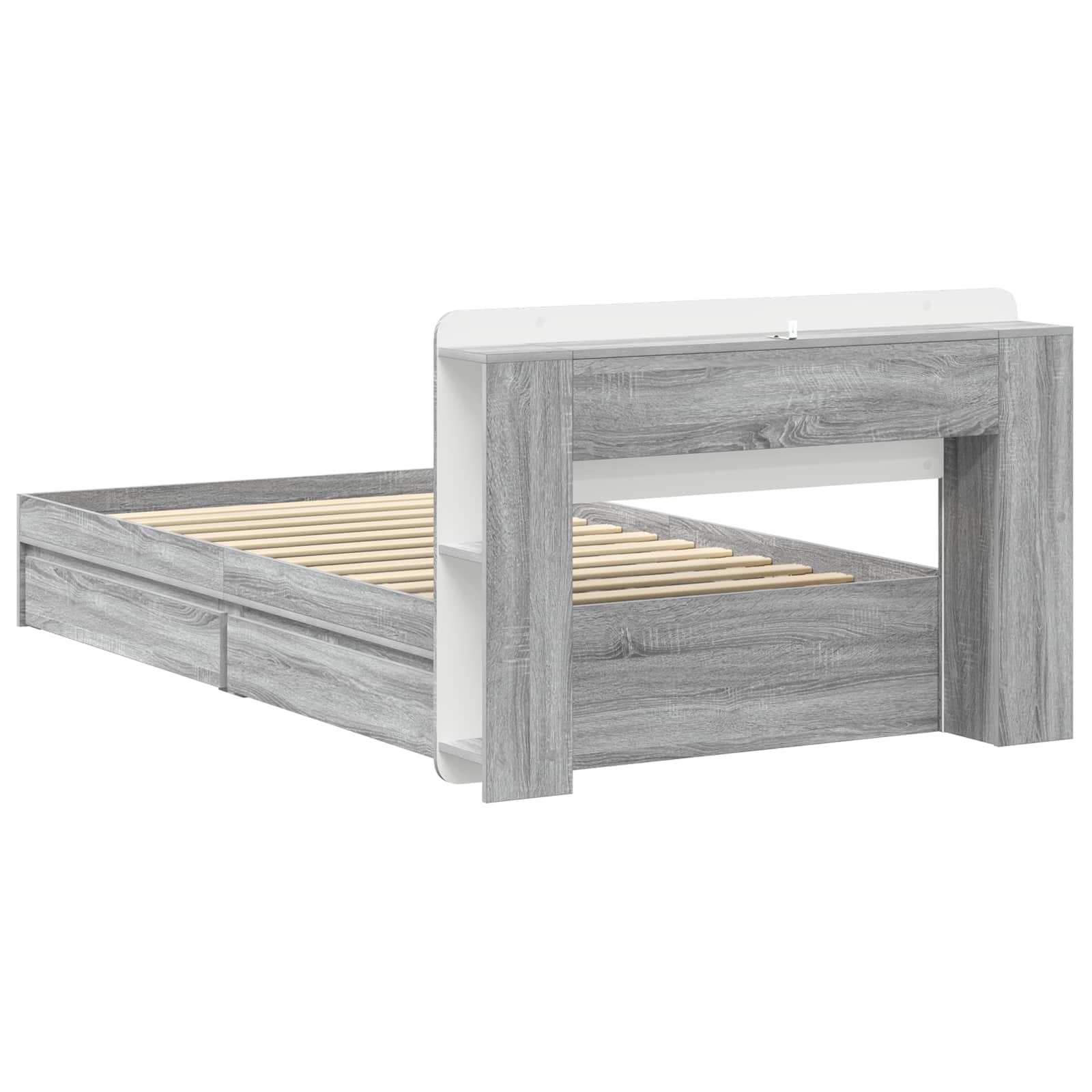 Cadre de lit avec rangement Sonoma gris 100 x 200 cm