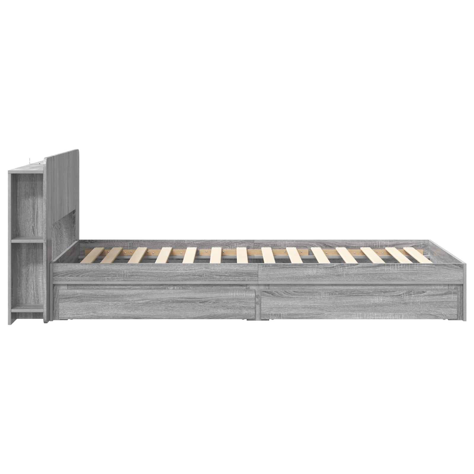Cadre de lit avec rangement Sonoma gris 100 x 200 cm