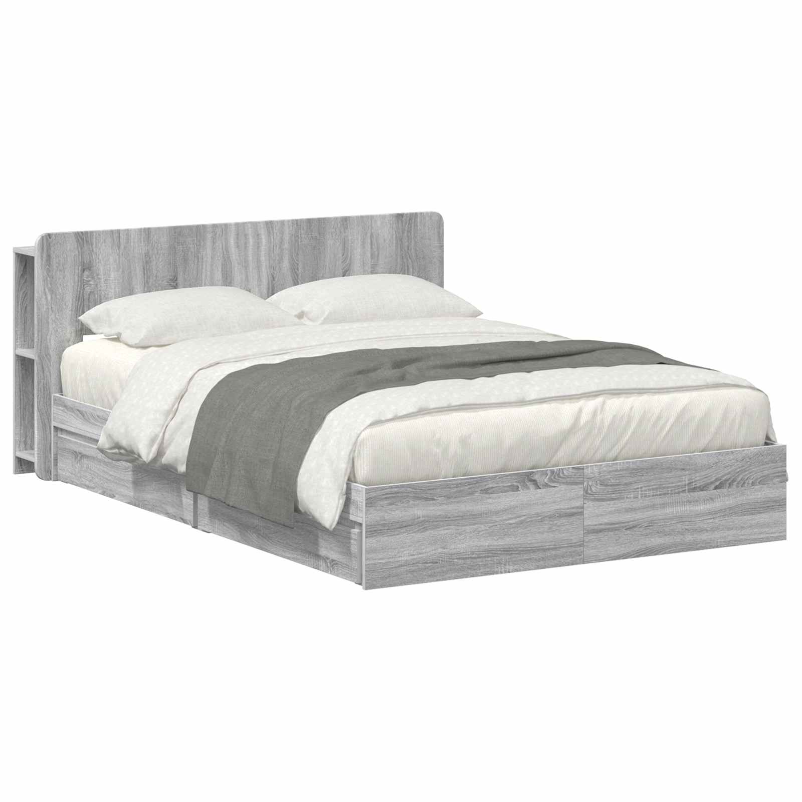 Cadre de lit avec rangement Sonoma gris 140 x 200 cm - XIOS