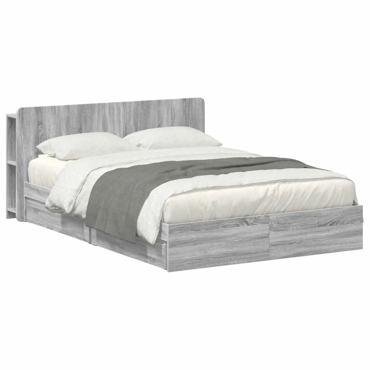 Cadre de lit avec rangement Sonoma gris 140 x 200 cm - XIOS