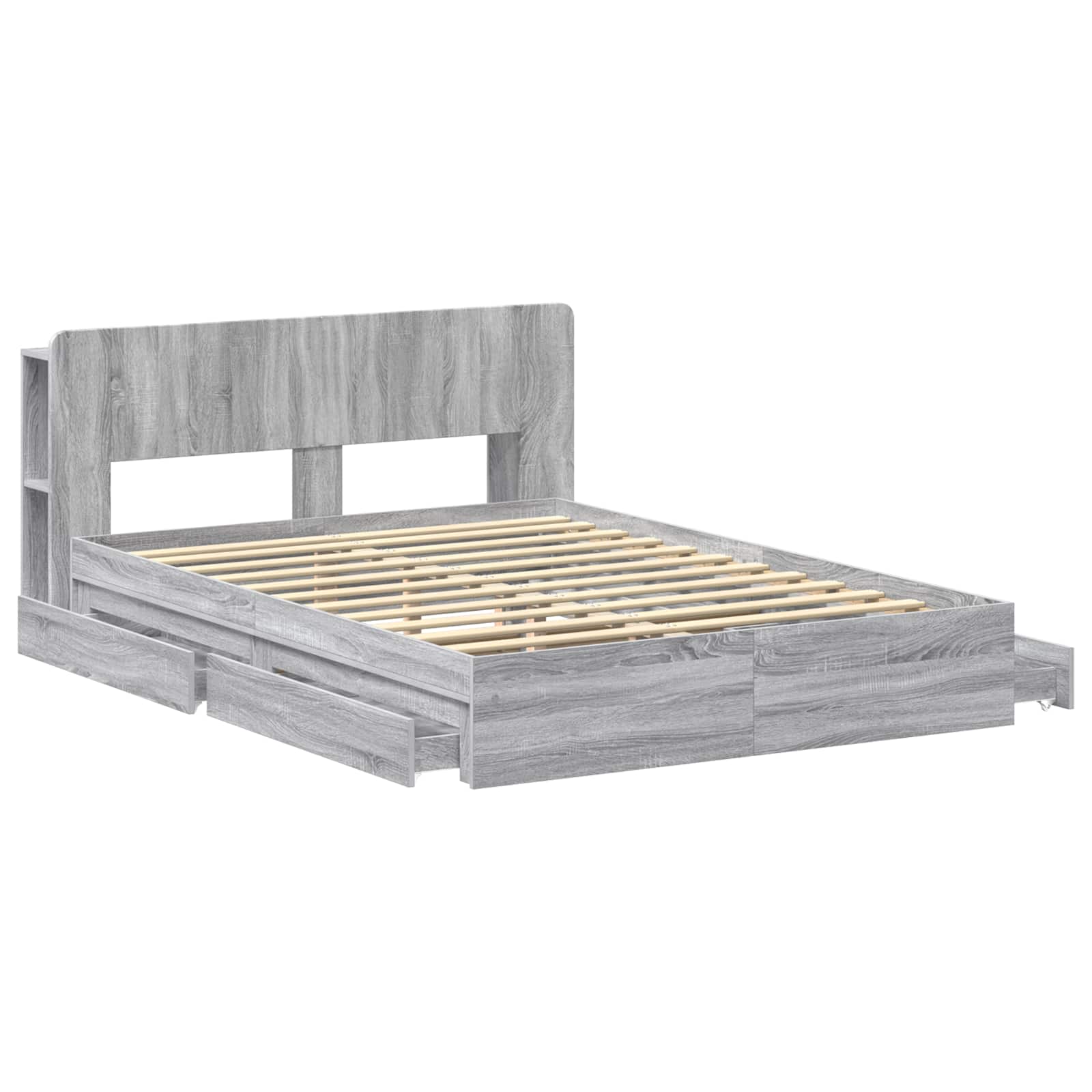 Cadre de lit avec rangement Sonoma gris 140 x 200 cm - XIOS