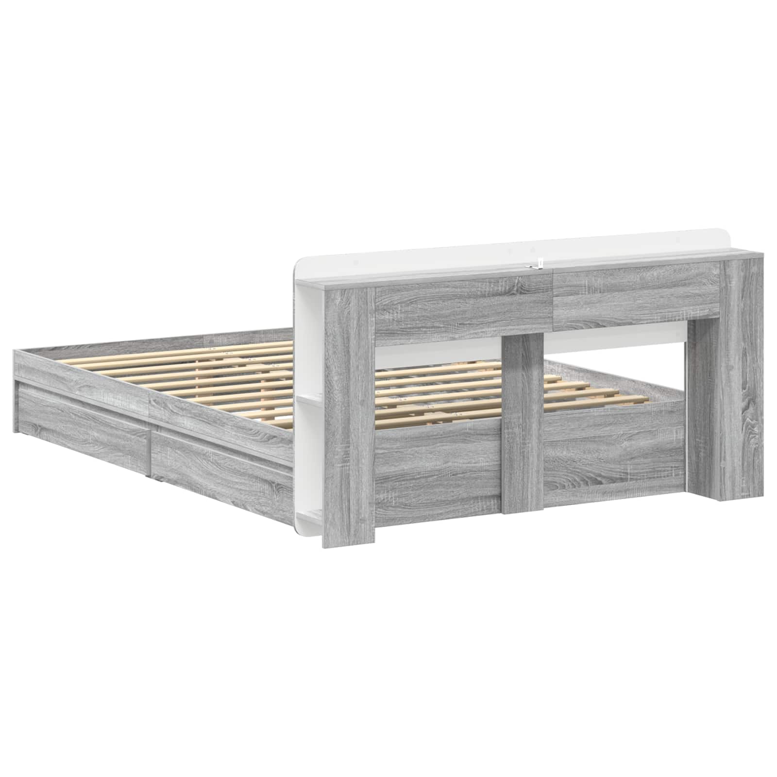 Cadre de lit avec rangement Sonoma gris 140 x 200 cm - XIOS