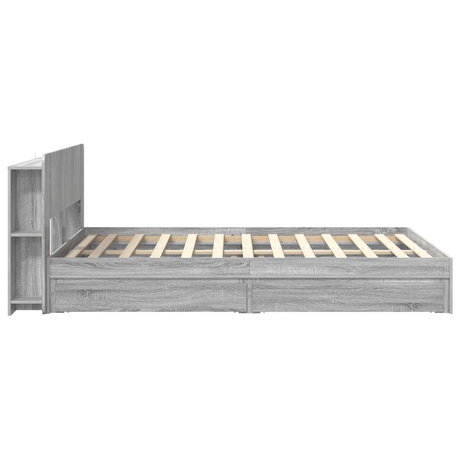 Cadre de lit avec rangement Sonoma gris 140 x 200 cm - XIOS