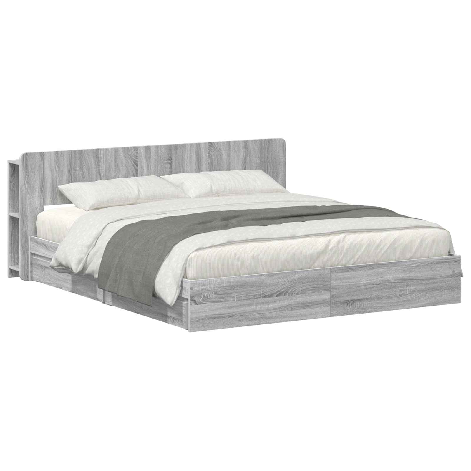 Cadre de lit avec rangement Sonoma gris 180 x 200 cm - XIOS