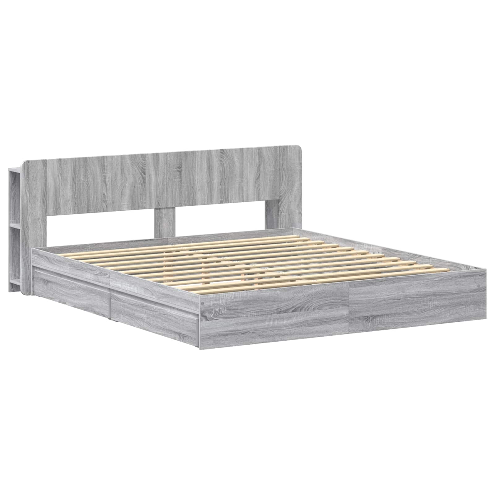 Cadre de lit avec rangement Sonoma gris 180 x 200 cm - XIOS
