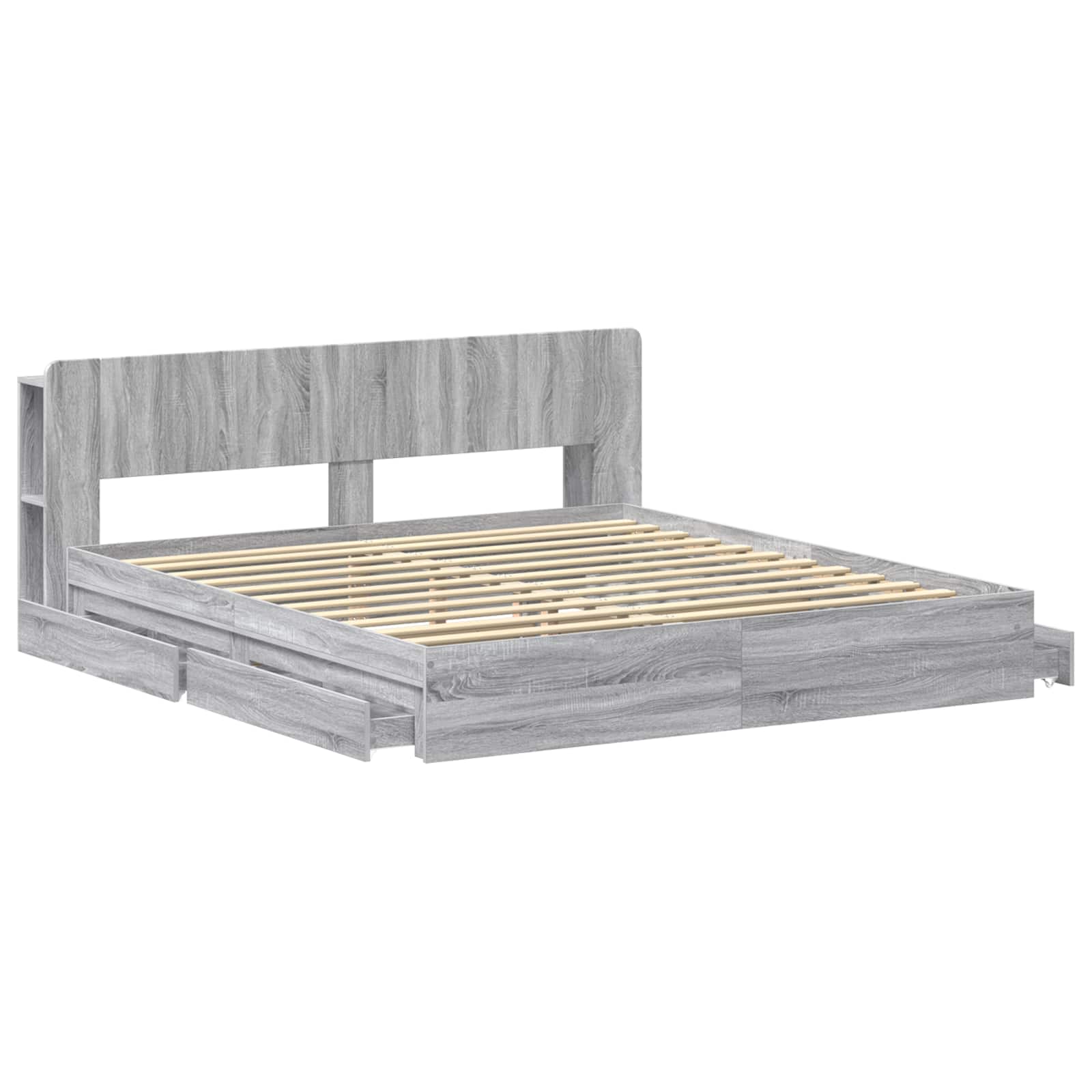 Cadre de lit avec rangement Sonoma gris 180 x 200 cm - XIOS