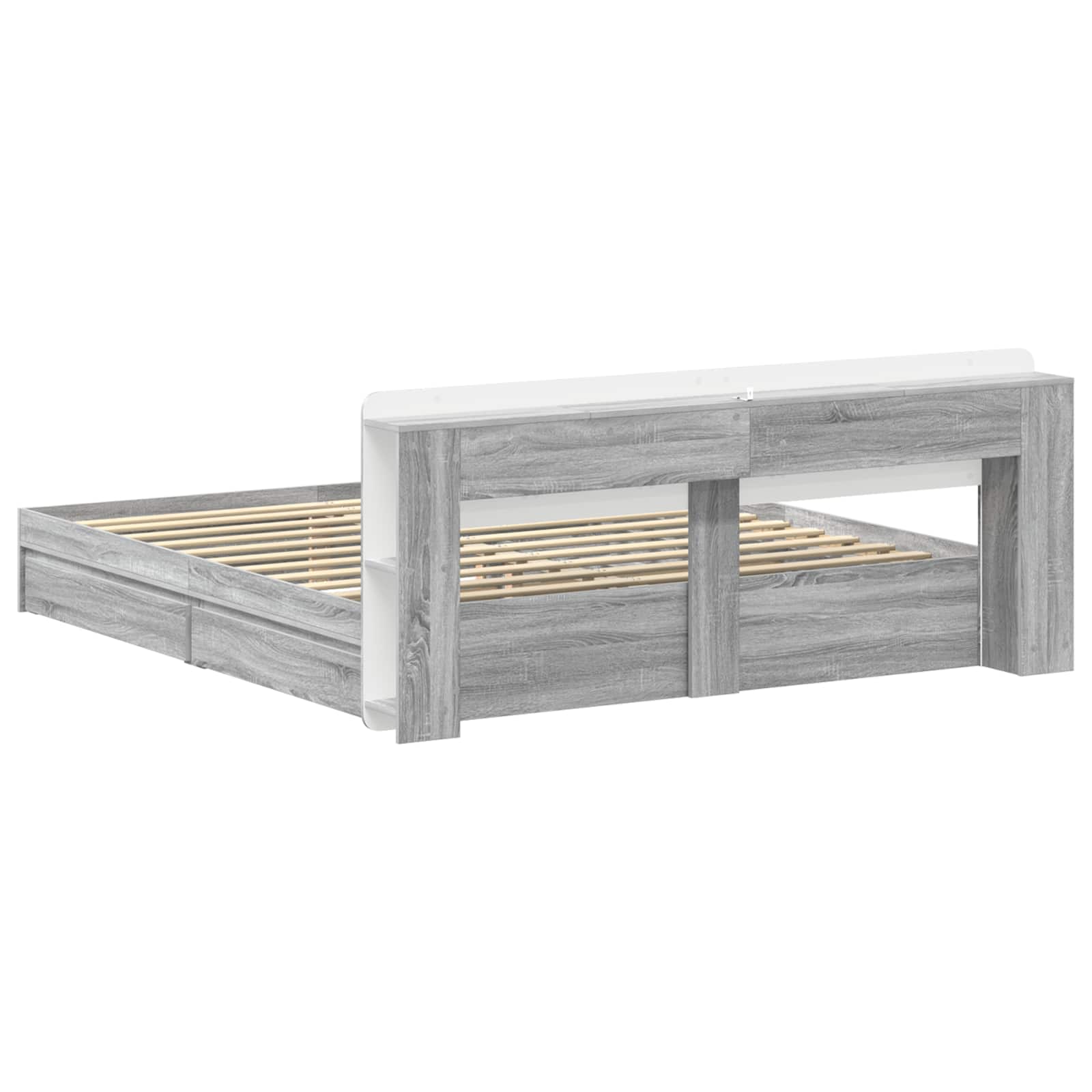 Cadre de lit avec rangement Sonoma gris 180 x 200 cm - XIOS