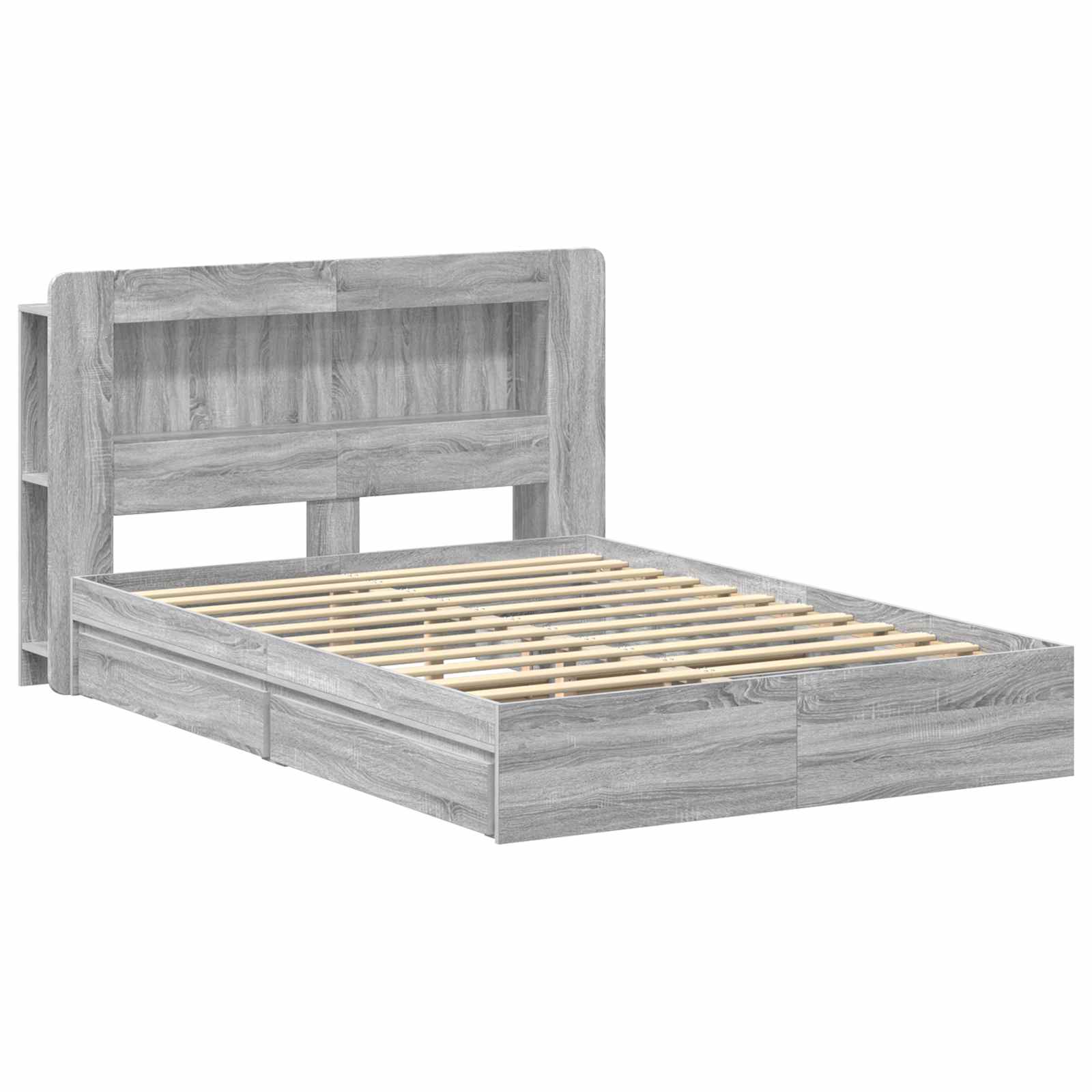 Cadre de lit avec rangement Sonoma gris 160 x 200 cm