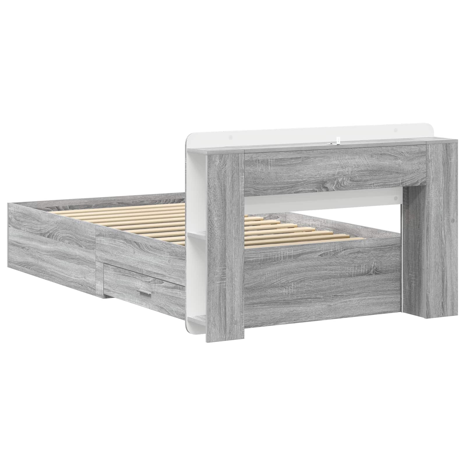 Cadre de lit avec rangement Sonoma gris 80 x 200 cm - XIOS