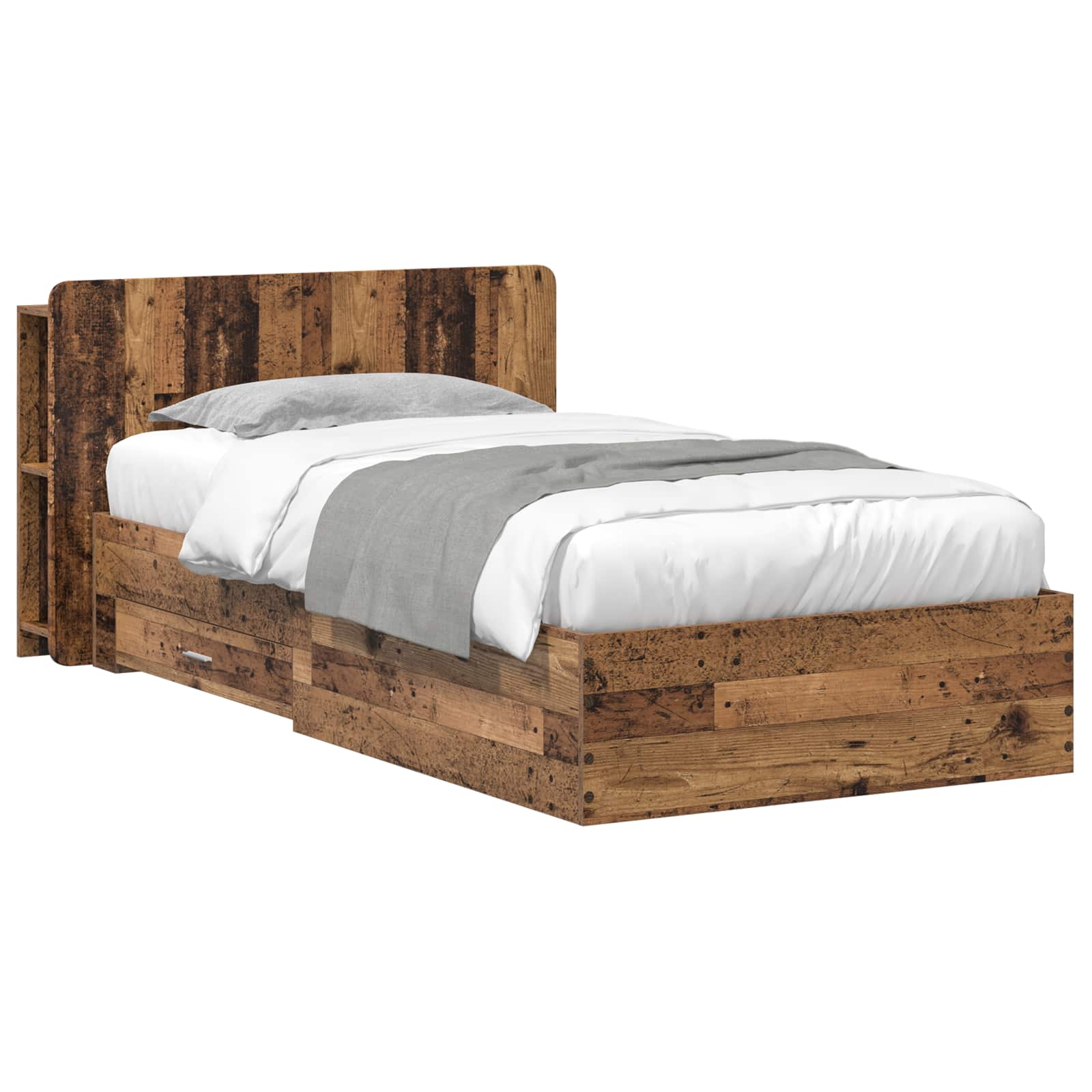 Cadre de lit avec rangement Bois ancien 80 x 200 cm - XIOS