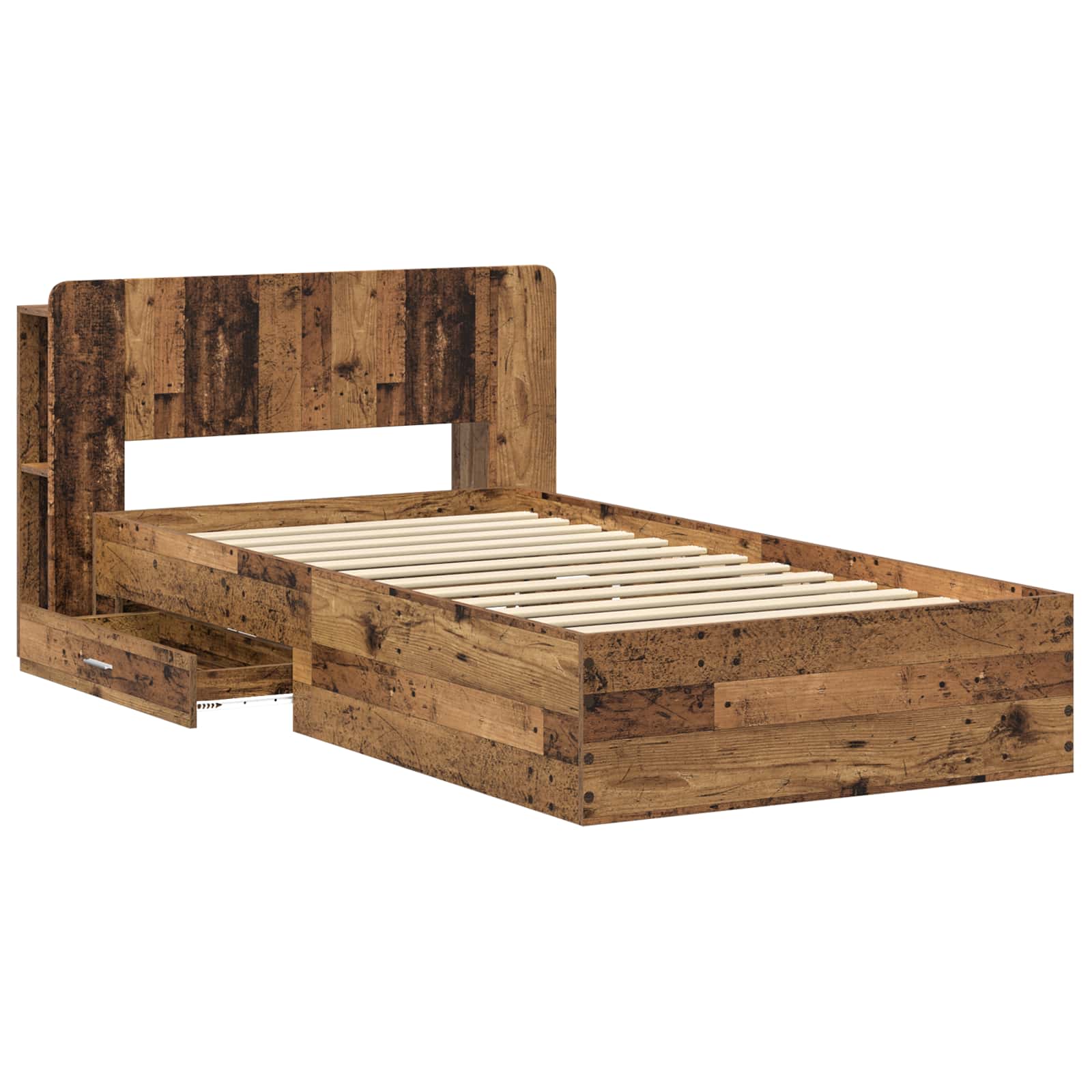 Cadre de lit avec rangement Bois ancien 80 x 200 cm - XIOS