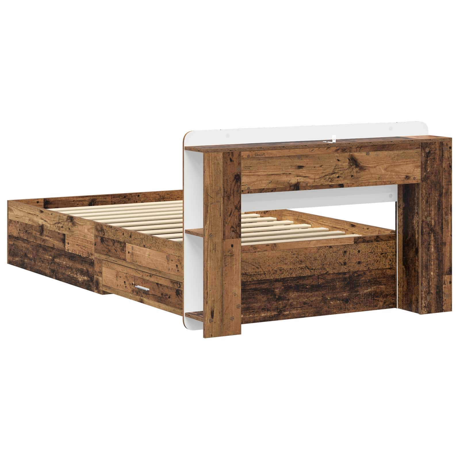 Cadre de lit avec rangement Bois ancien 80 x 200 cm - XIOS