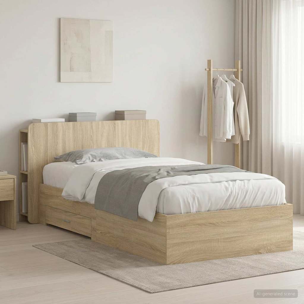 Cadre de lit avec rangement Chêne Sonoma 80 x 200 cm - XIOS