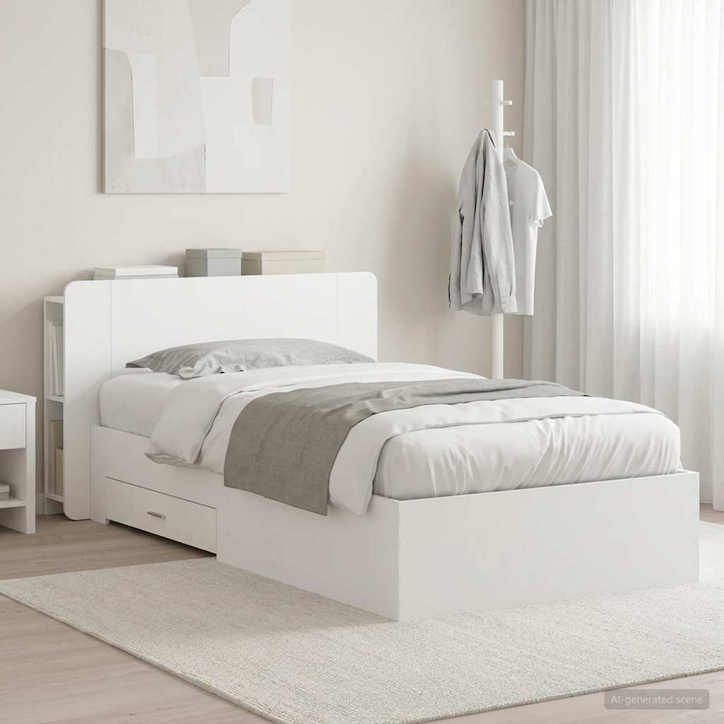 Cadre de lit avec rangement Blanc 80 x 200 cm Bois d'ingénierie - XIOS