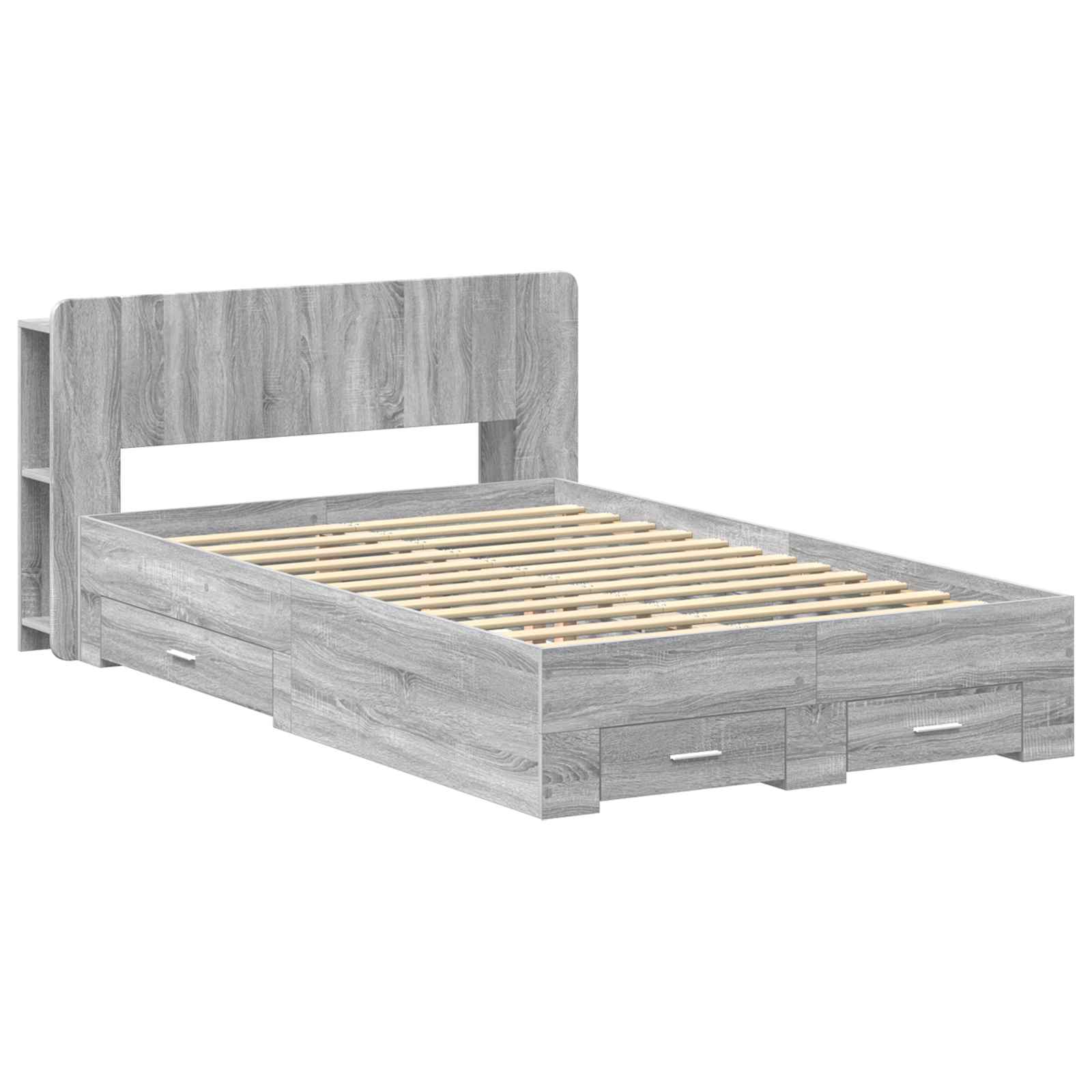 Cadre de lit avec rangement Sonoma gris 120 x 190 cm