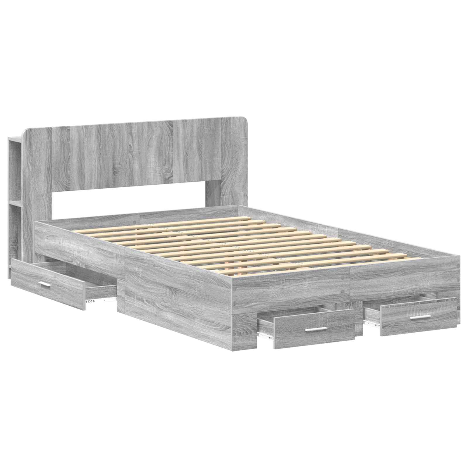 Cadre de lit avec rangement Sonoma gris 120 x 190 cm